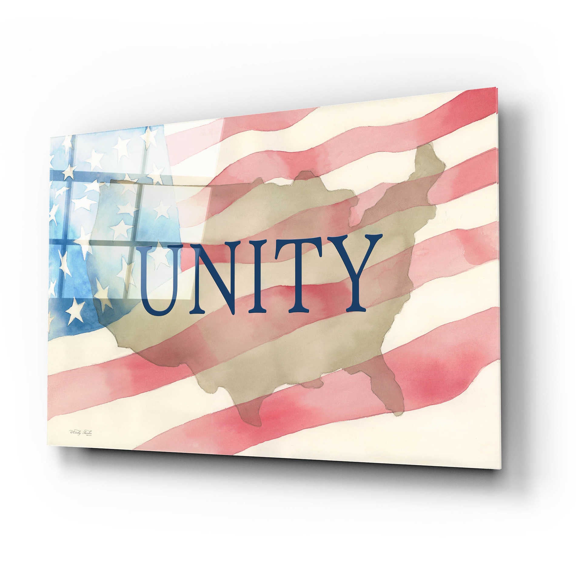Epic Art 'USA Unity' by Cindy Jacobs, Acrylic Glass Wall Art,24x16