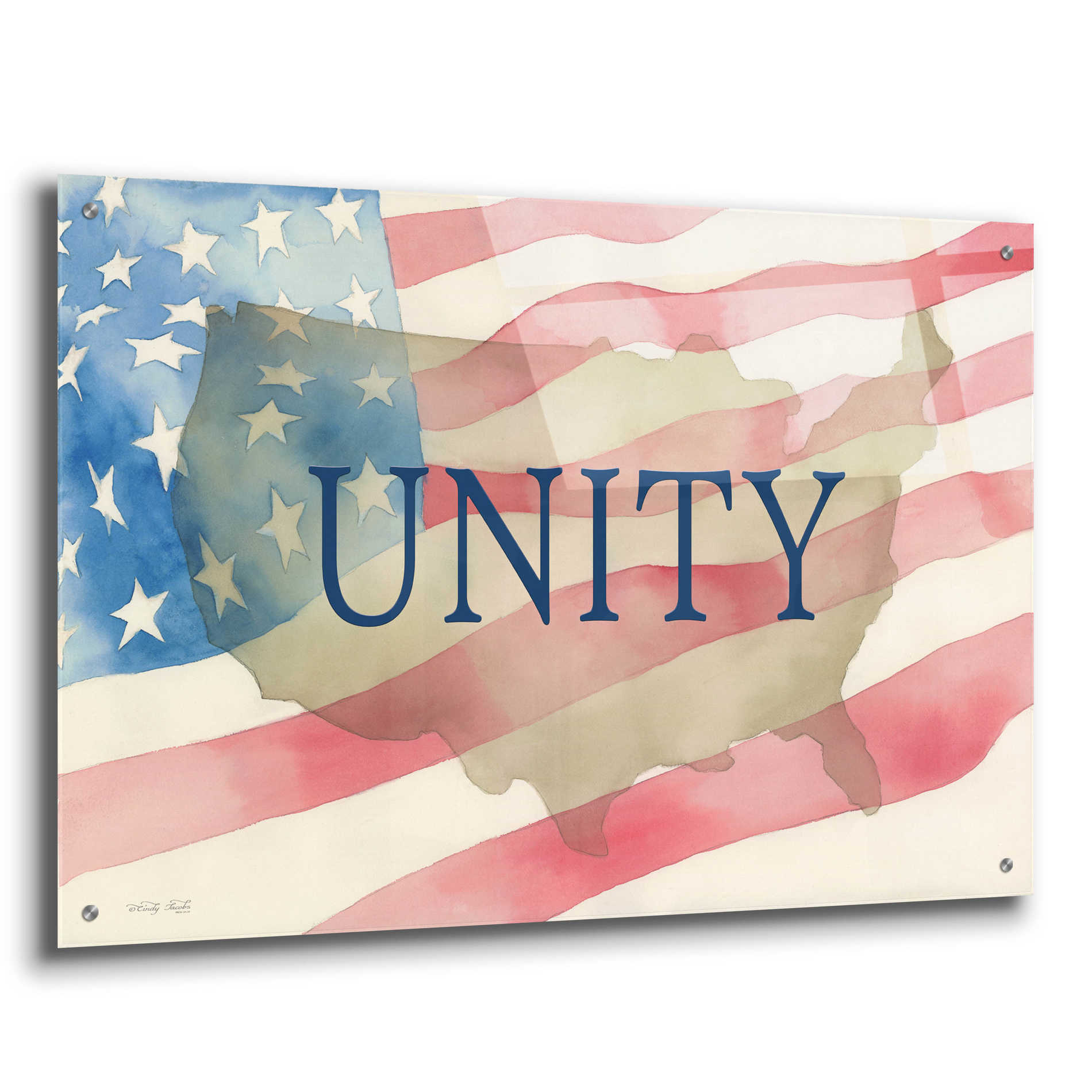 Epic Art 'USA Unity' by Cindy Jacobs, Acrylic Glass Wall Art,36x24