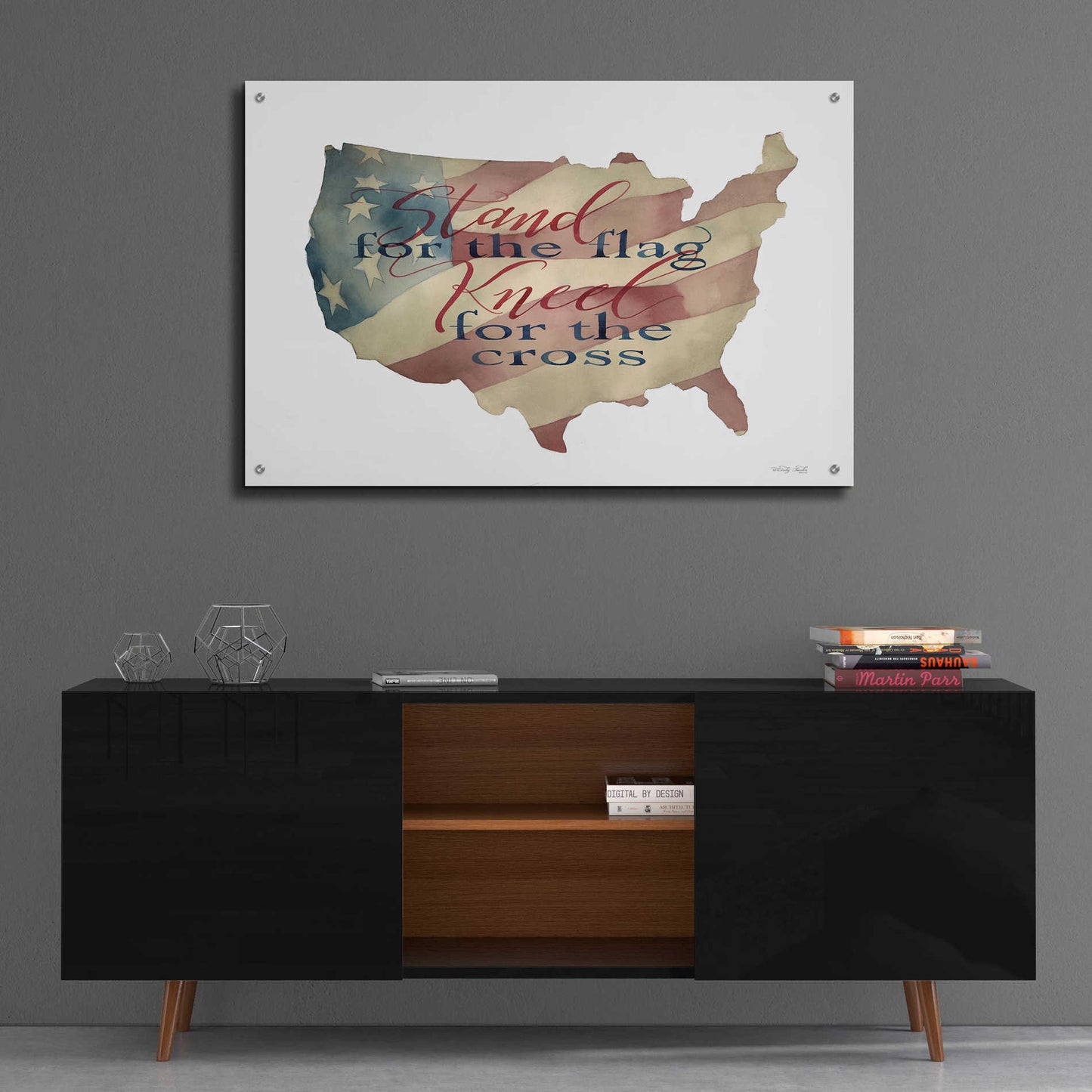 Epic Art 'USA Stand for the Flag' by Cindy Jacobs, Acrylic Glass Wall Art,36x24