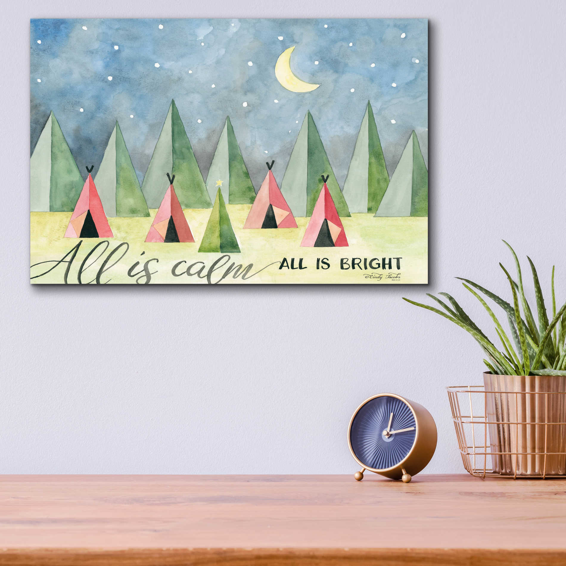 Epic Art 'All is Calm' by Cindy Jacobs, Acrylic Glass Wall Art,16x12