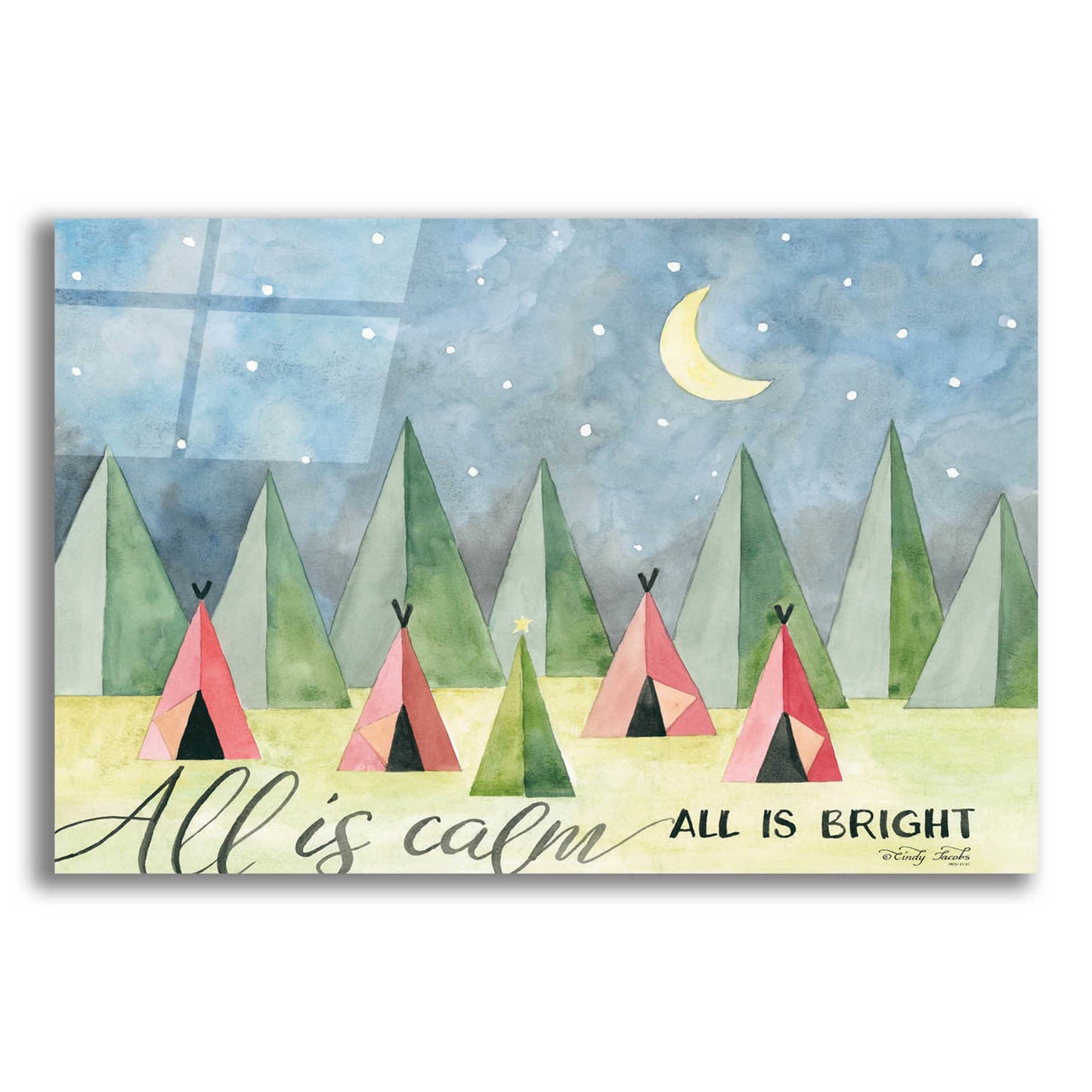 Epic Art 'All is Calm' by Cindy Jacobs, Acrylic Glass Wall Art,16x12