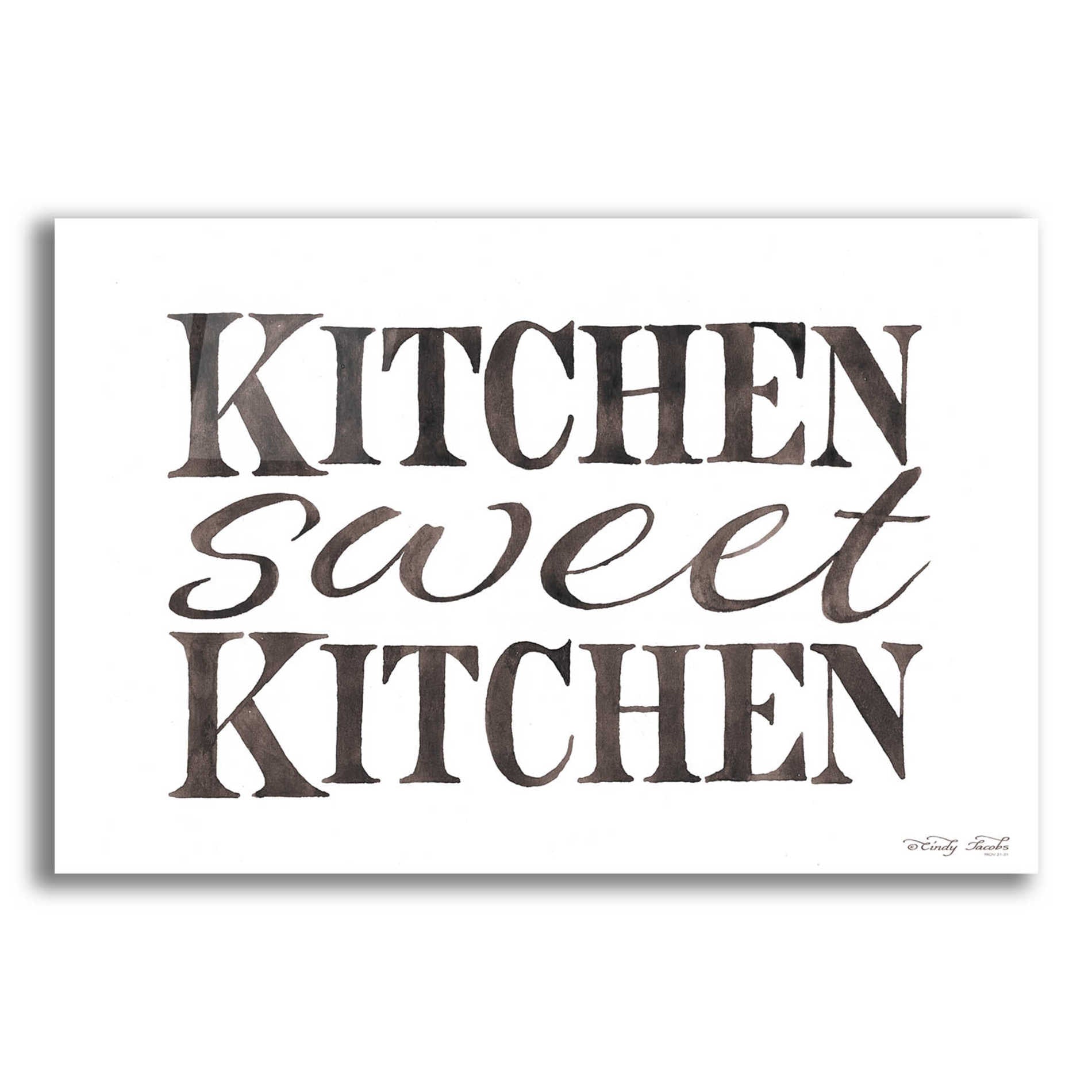 Epic Art 'Kitchen Sweet Kitchen' by Cindy Jacobs, Acrylic Glass Wall Art,16x12