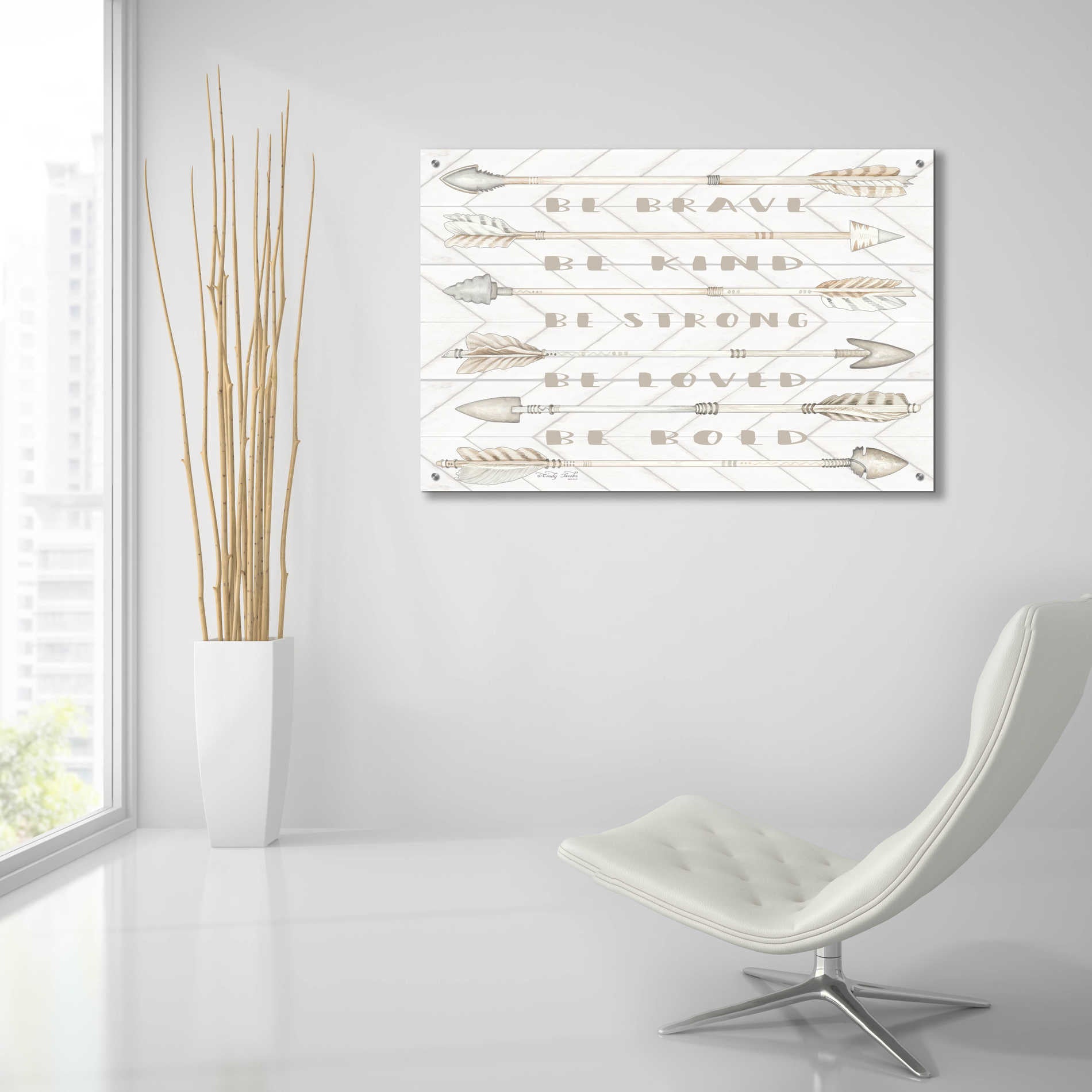 Epic Art 'Arrow Sentiments' by Cindy Jacobs, Acrylic Glass Wall Art,36x24