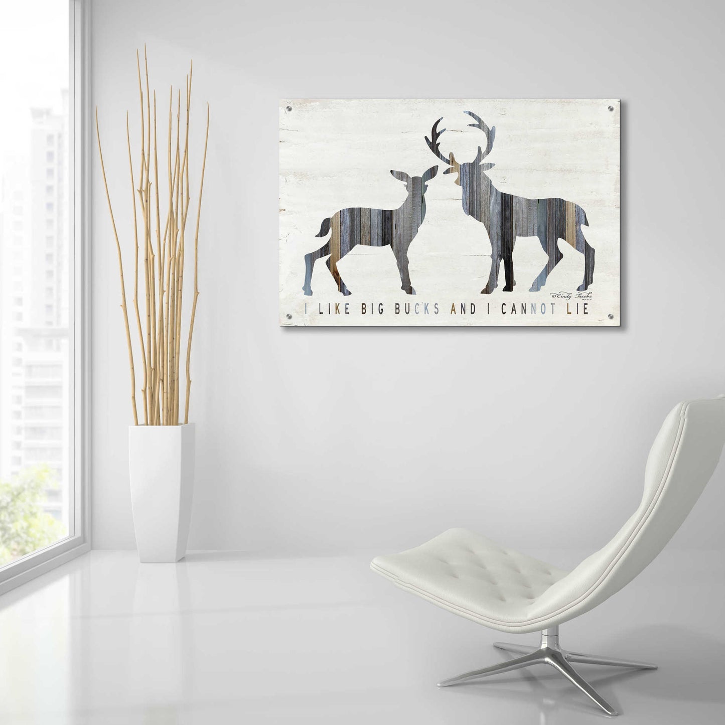 Epic Art 'I Like Big Bucks' by Cindy Jacobs, Acrylic Glass Wall Art,36x24