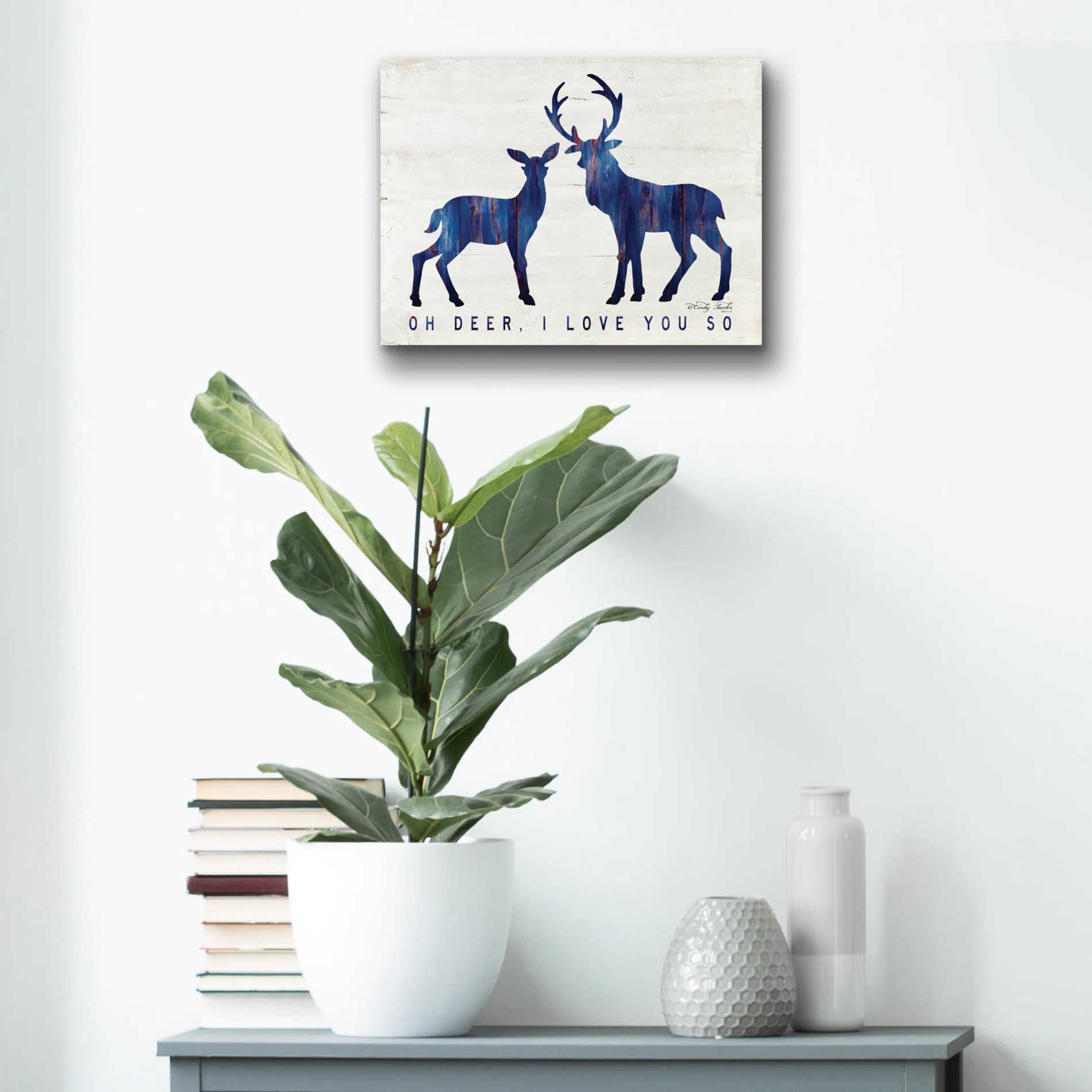 Epic Art 'Oh Deer, I Love You So' by Cindy Jacobs, Acrylic Glass Wall Art,16x12