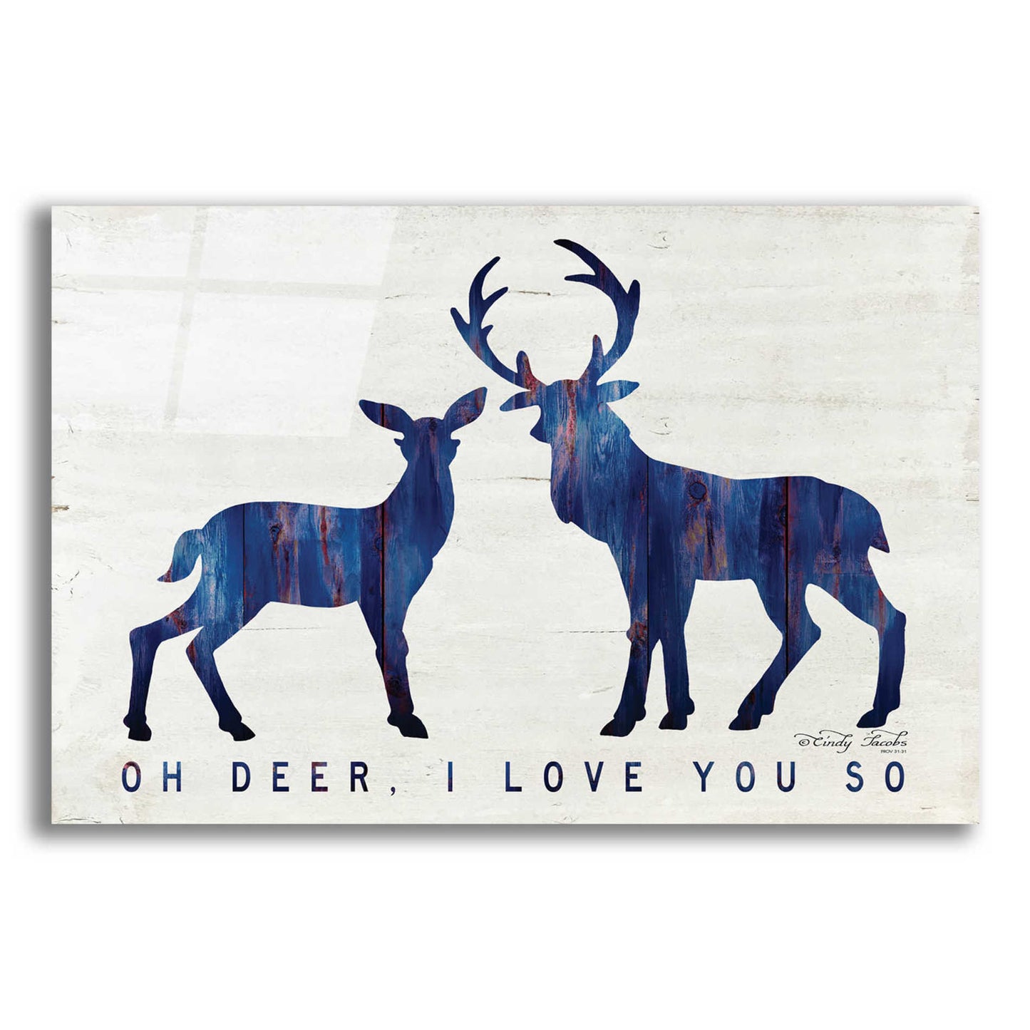 Epic Art 'Oh Deer, I Love You So' by Cindy Jacobs, Acrylic Glass Wall Art,16x12