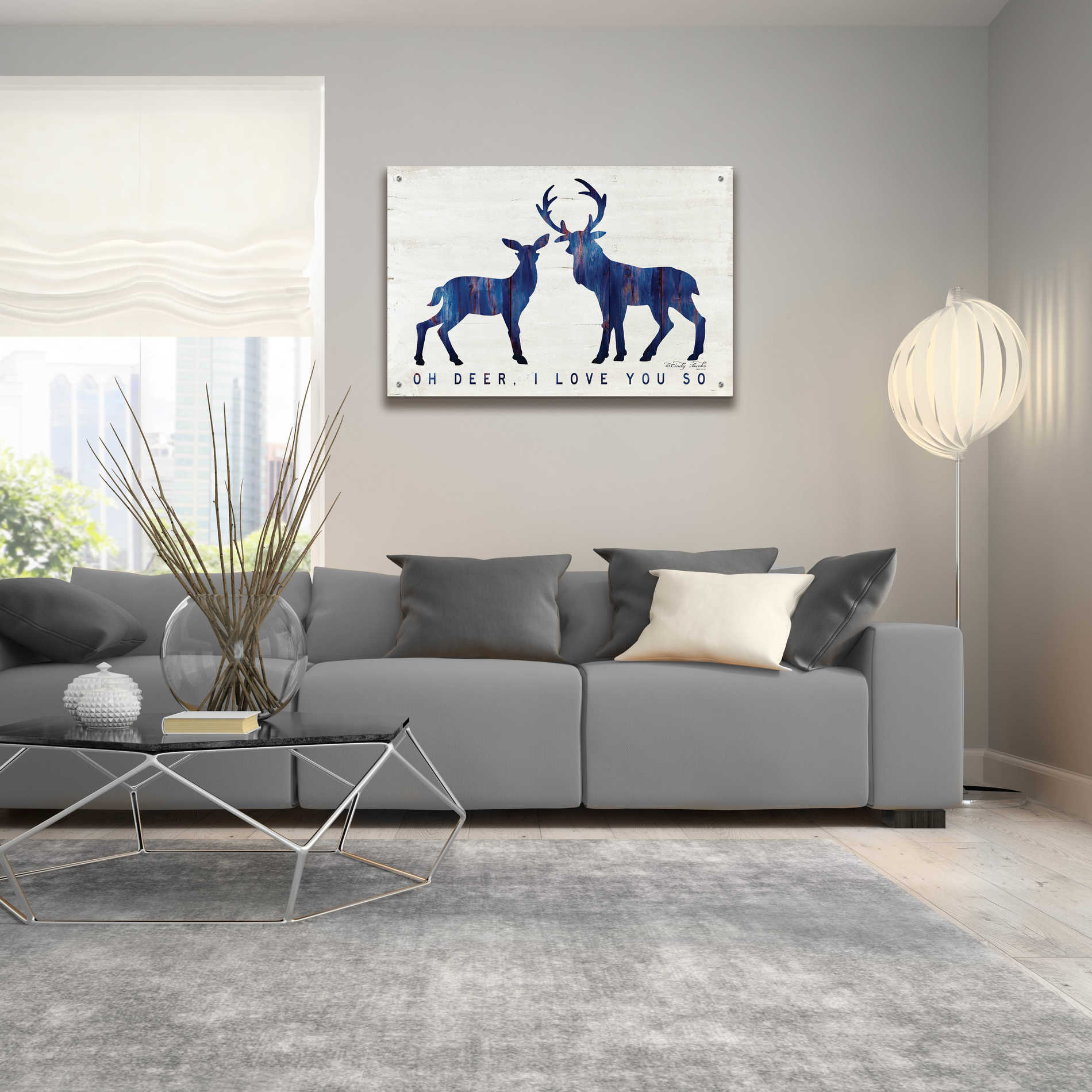 Epic Art 'Oh Deer, I Love You So' by Cindy Jacobs, Acrylic Glass Wall Art,36x24