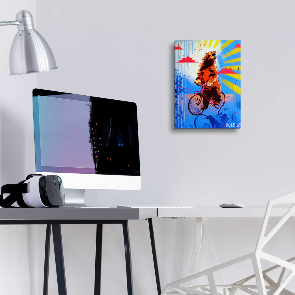 Epic Art 'Bear Back Rider' by AbcArtAttack, Acrylic Glass Wall Art,12x16
