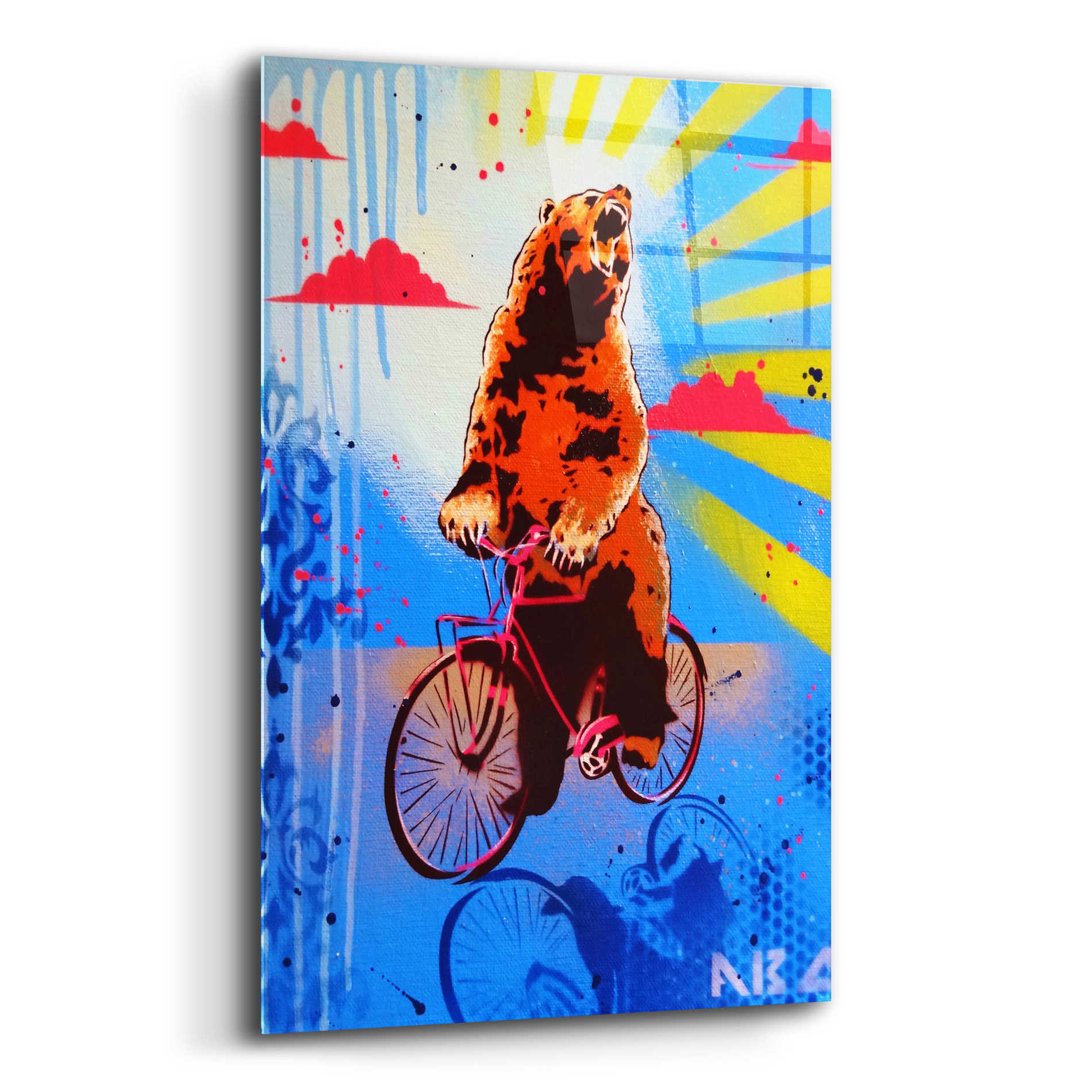 Epic Art 'Bear Back Rider' by AbcArtAttack, Acrylic Glass Wall Art,16x24