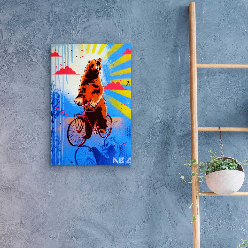 Epic Art 'Bear Back Rider' by AbcArtAttack, Acrylic Glass Wall Art,16x24