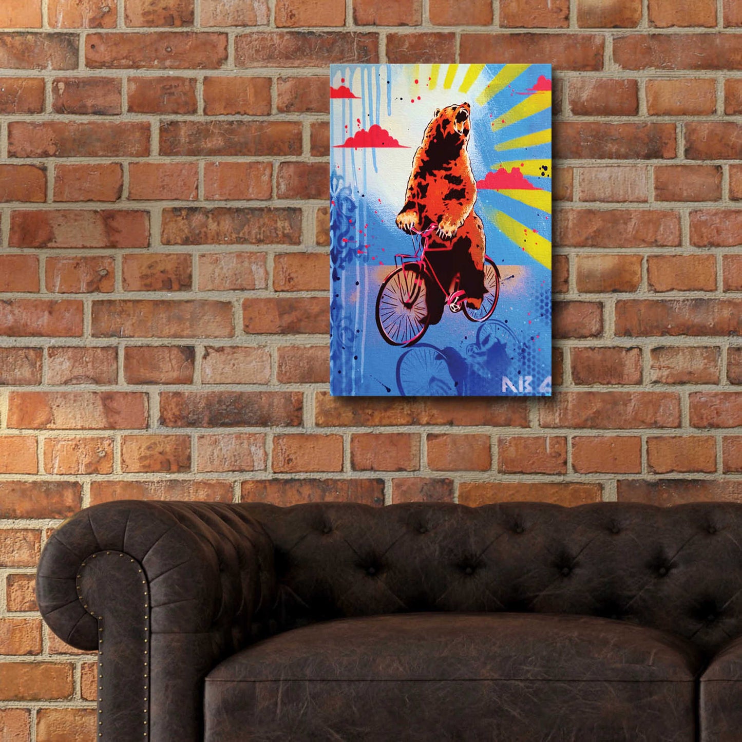 Epic Art 'Bear Back Rider' by AbcArtAttack, Acrylic Glass Wall Art,16x24