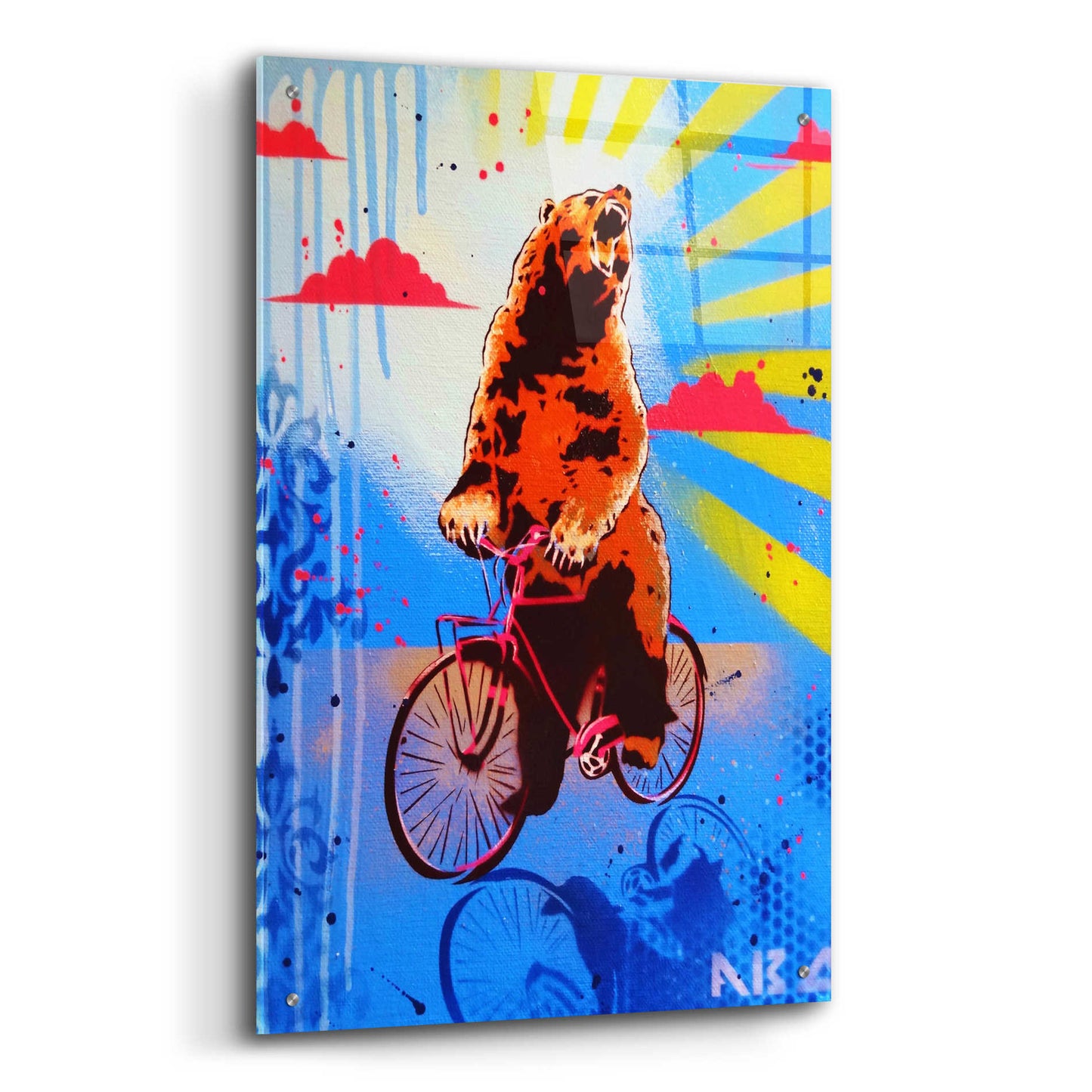 Epic Art 'Bear Back Rider' by AbcArtAttack, Acrylic Glass Wall Art,24x36