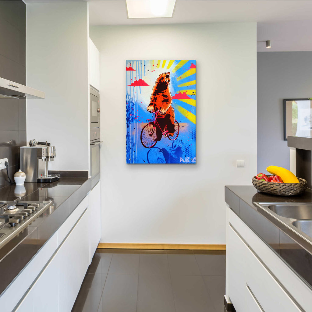 Epic Art 'Bear Back Rider' by AbcArtAttack, Acrylic Glass Wall Art,24x36