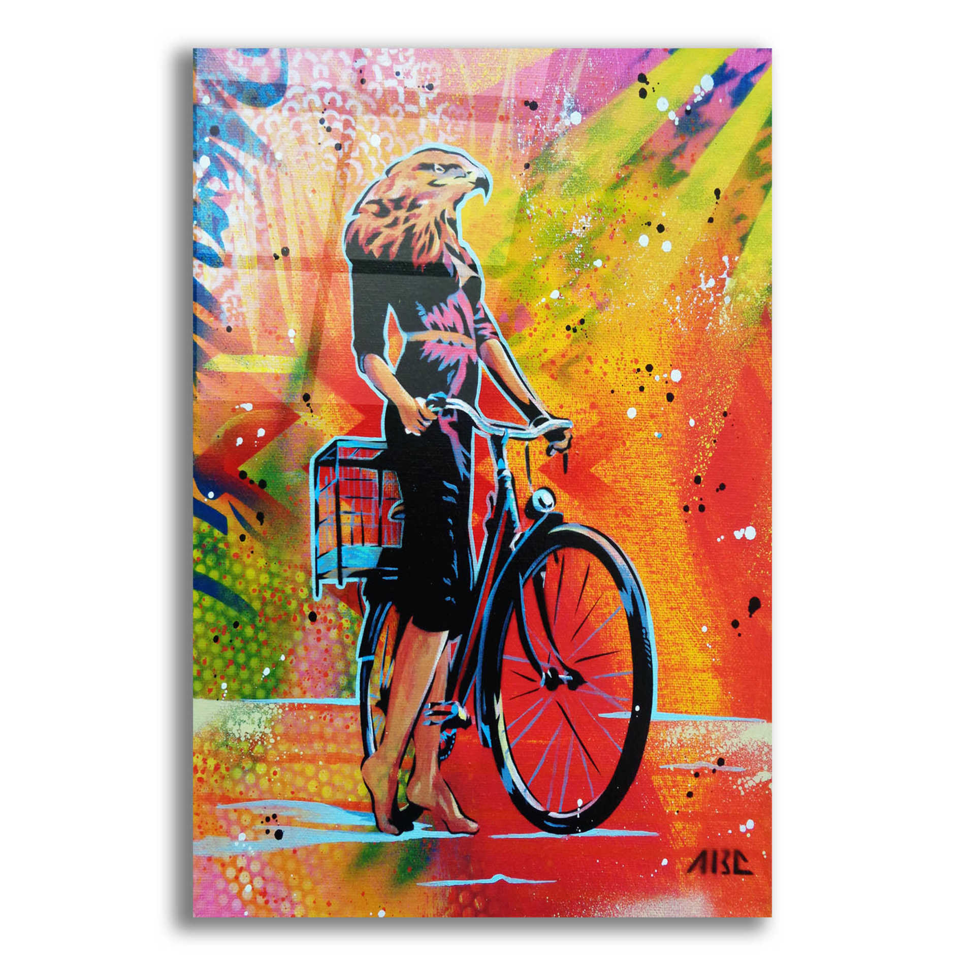 Epic Art 'Cycle Soaring' by AbcArtAttack, Acrylic Glass Wall Art,12x16