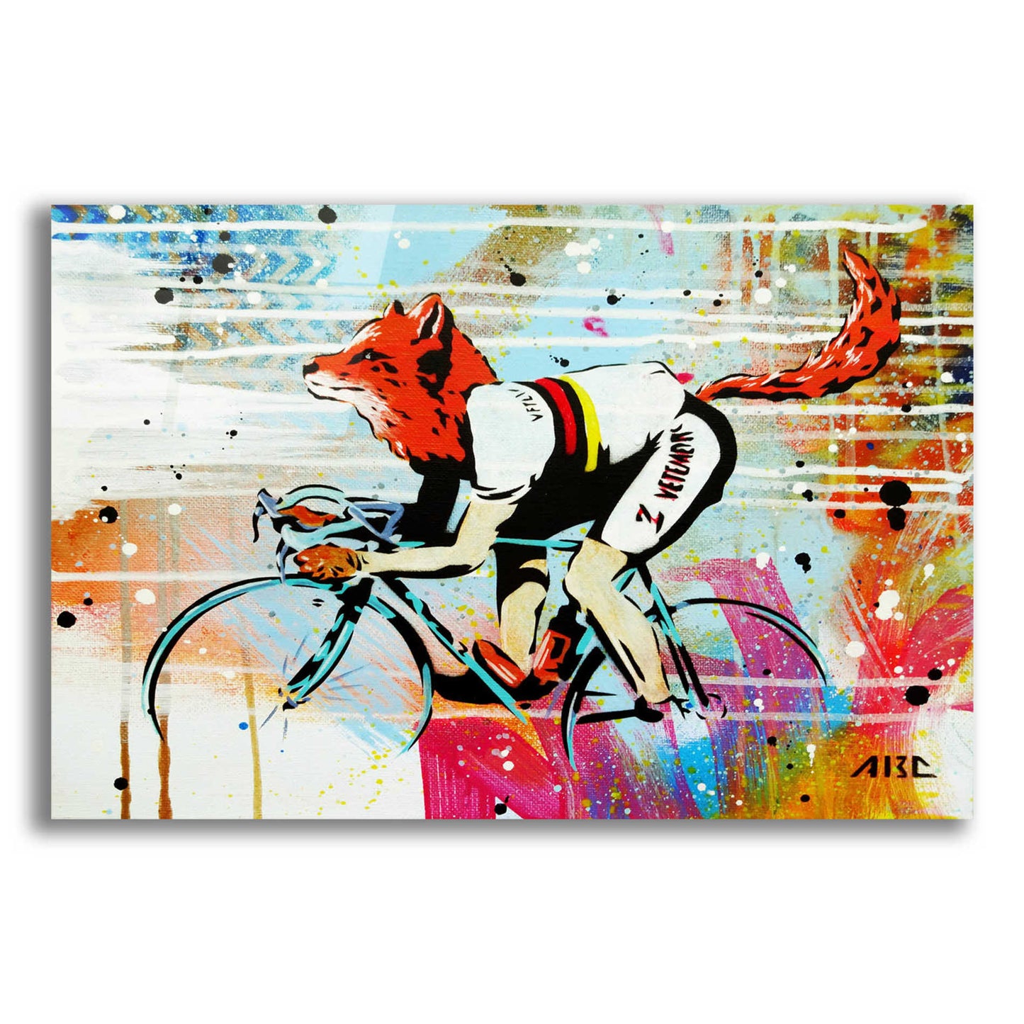 Epic Art 'Le Fox' by AbcArtAttack, Acrylic Glass Wall Art,16x12