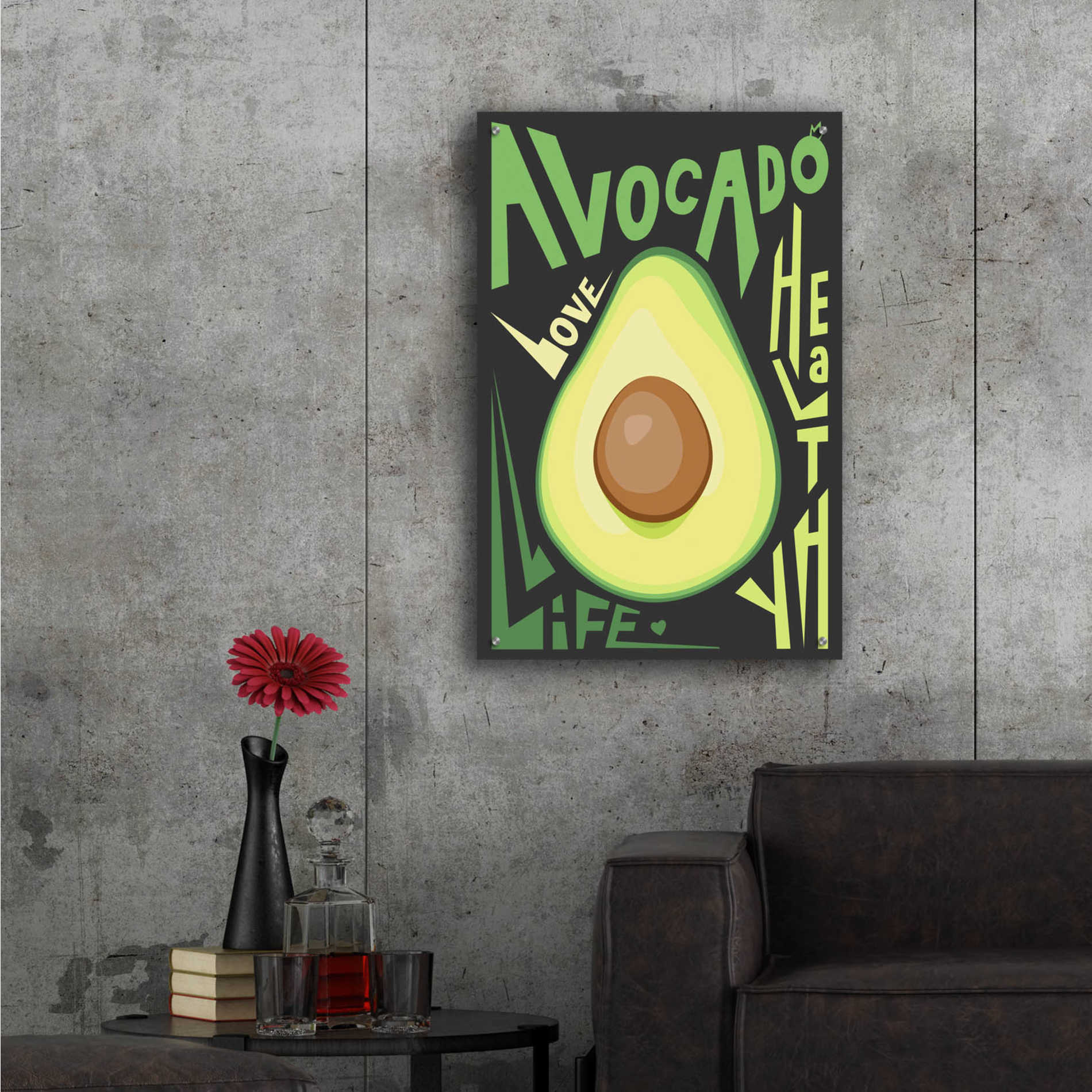 Epic Art 'Kitchen Avocado' by Ayse, Acrylic Glass Wall Art,24x36