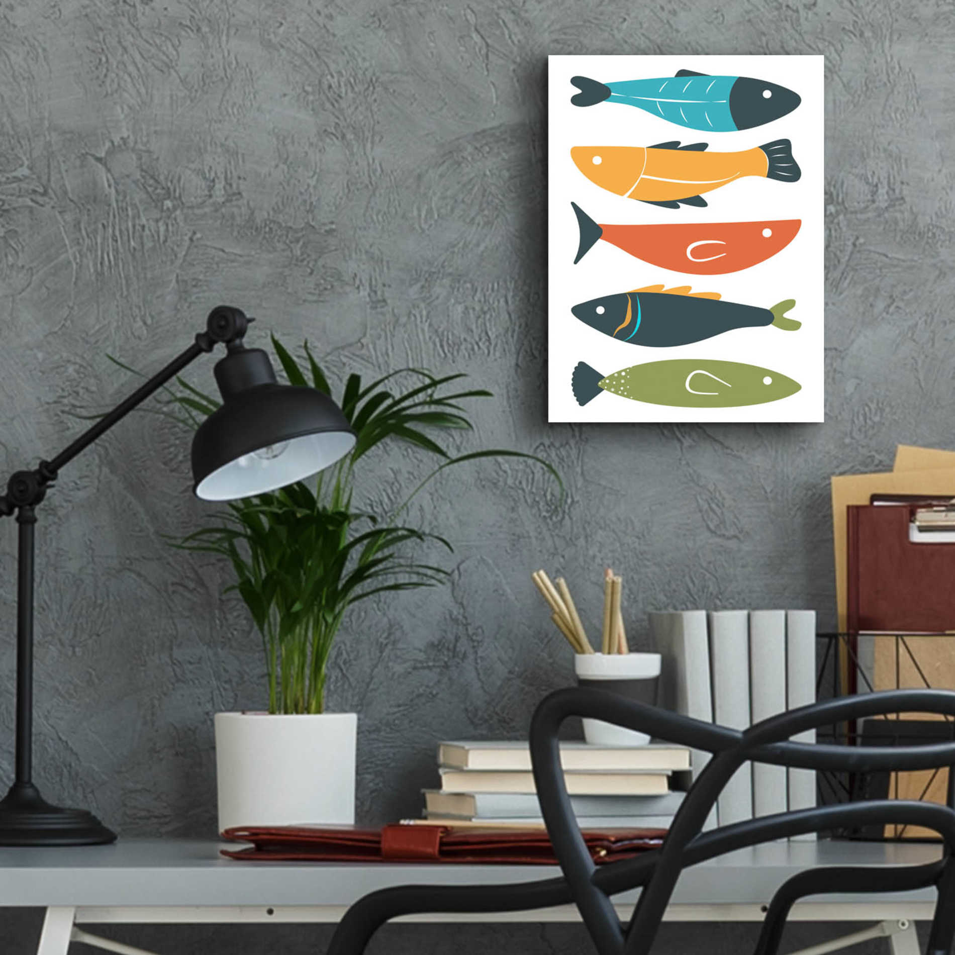Epic Art 'Playful Fish' by Ayse, Acrylic Glass Wall Art,12x16