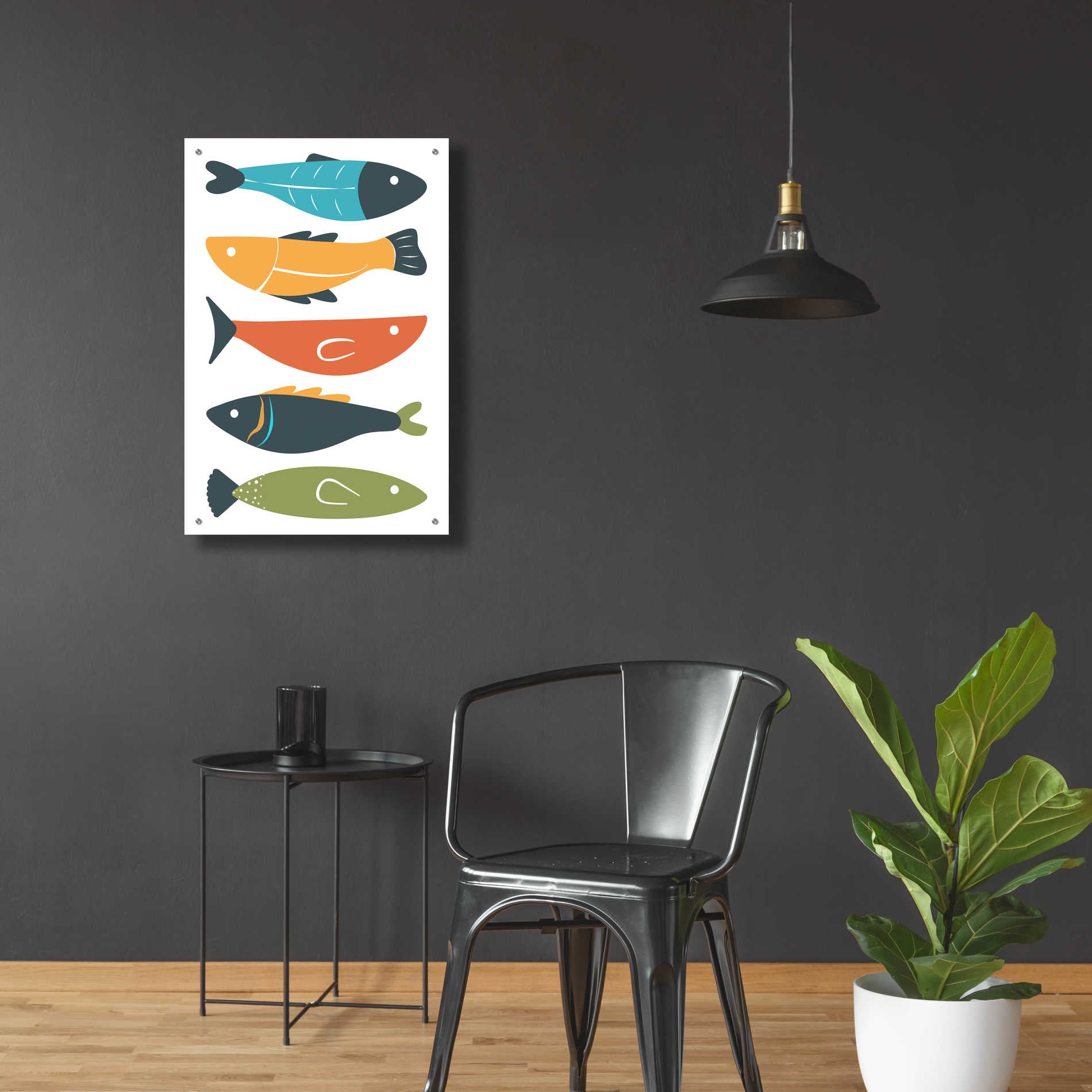 Epic Art 'Playful Fish' by Ayse, Acrylic Glass Wall Art,24x36