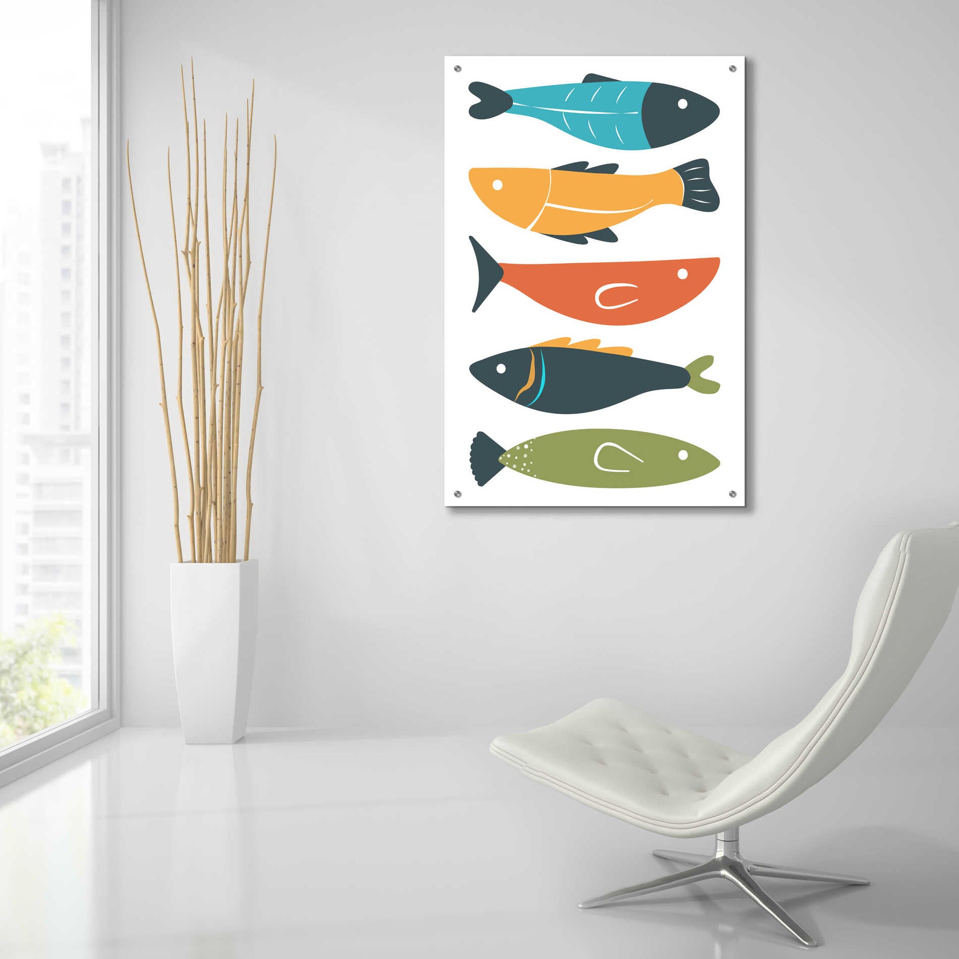 Epic Art 'Playful Fish' by Ayse, Acrylic Glass Wall Art,24x36