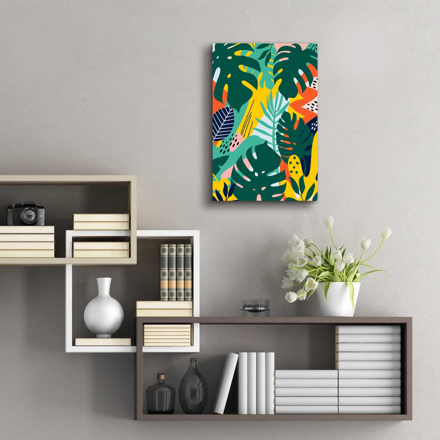 Epic Art 'Tropical Leaves One' by Ayse, Acrylic Glass Wall Art,16x24