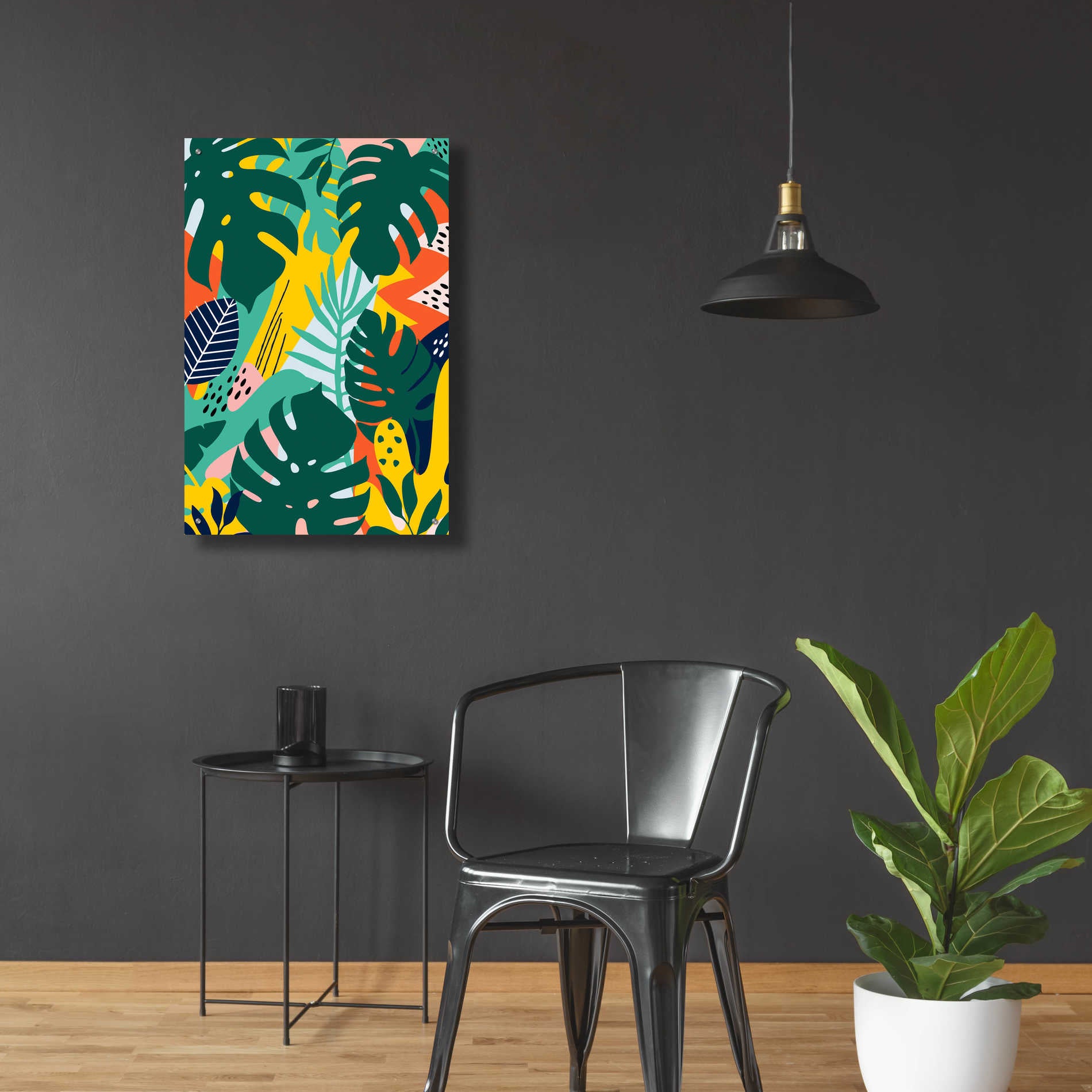 Epic Art 'Tropical Leaves One' by Ayse, Acrylic Glass Wall Art,24x36