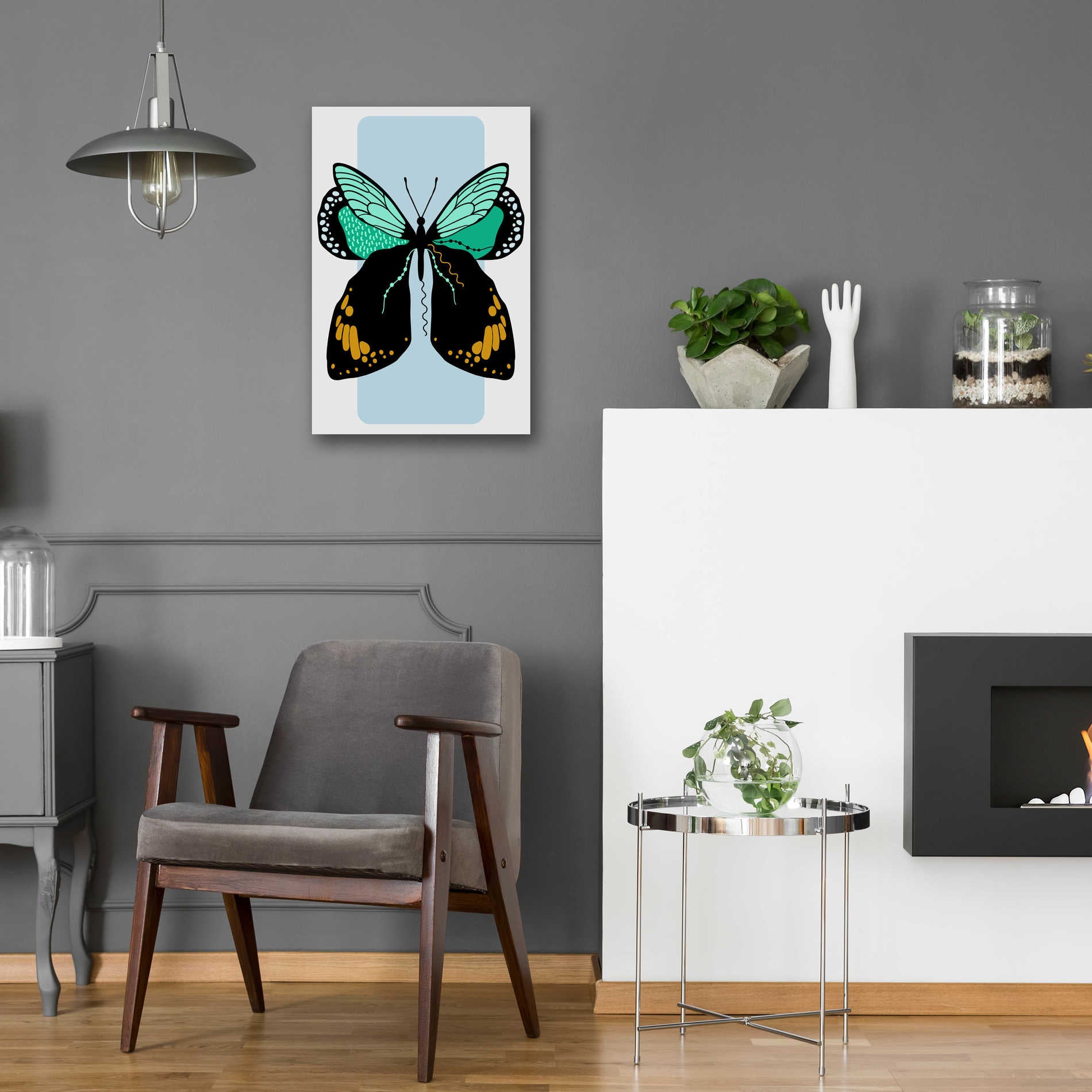 Epic Art 'Butterfly' by Ayse, Acrylic Glass Wall Art,16x24
