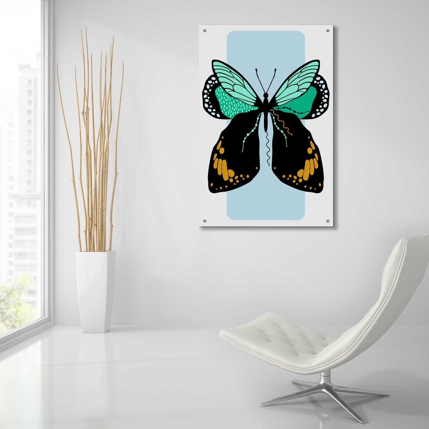 Epic Art 'Butterfly' by Ayse, Acrylic Glass Wall Art,24x36
