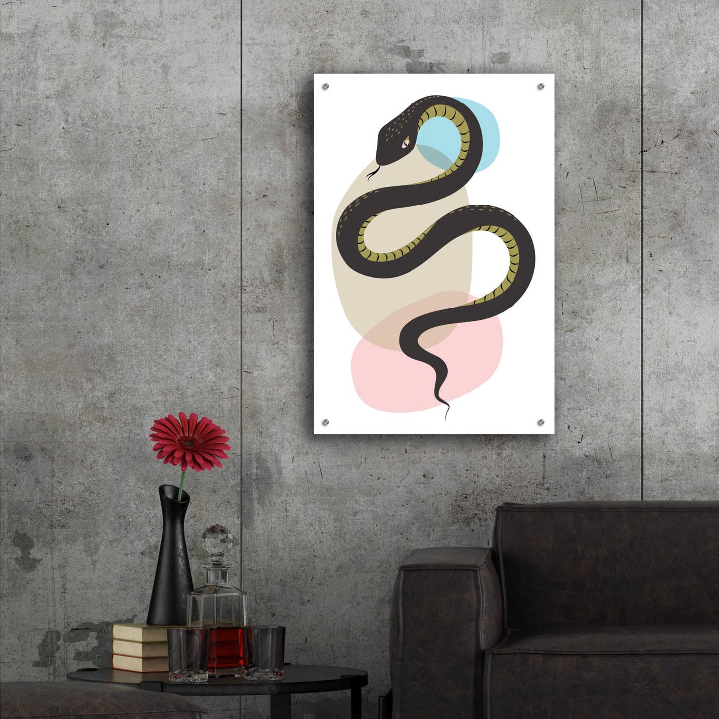 Epic Art 'Snake' by Ayse, Acrylic Glass Wall Art,24x36