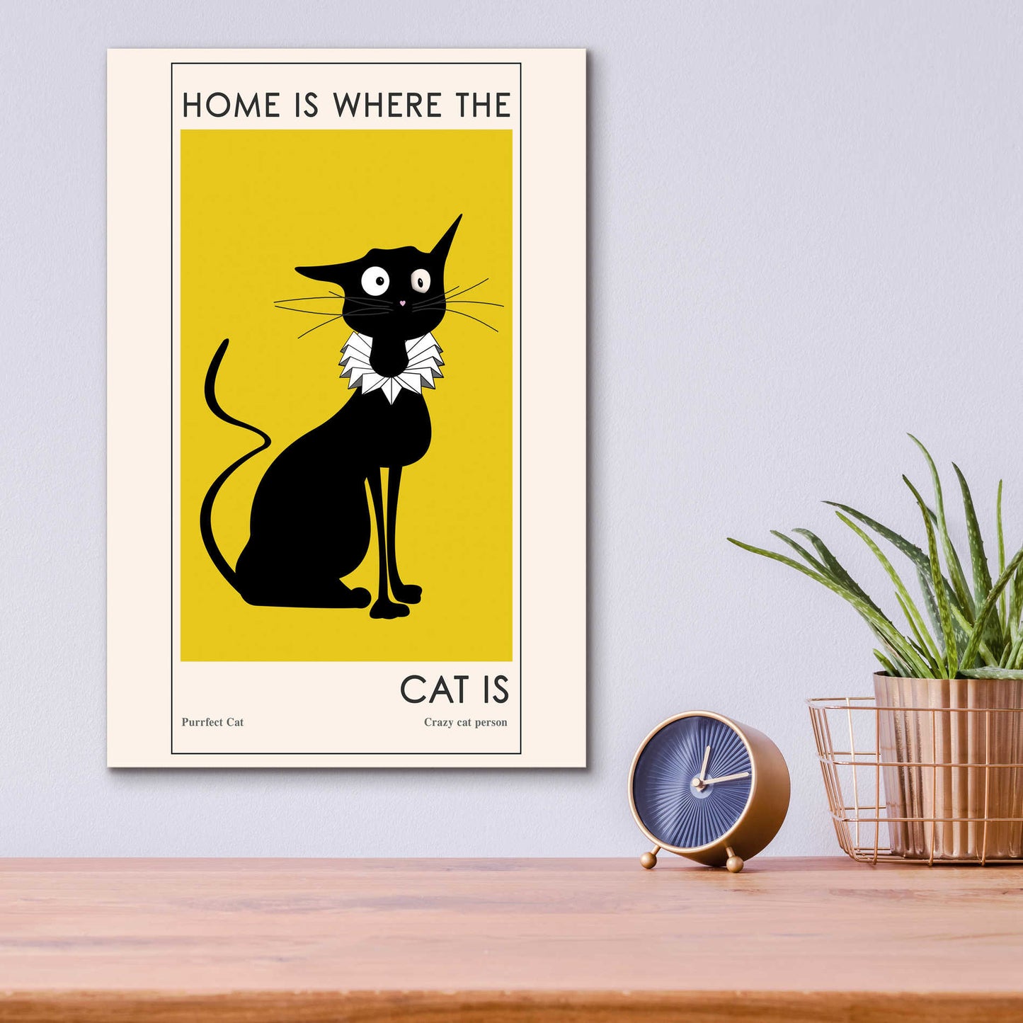 Epic Art 'Home Is where The Cat Is' by Ayse, Acrylic Glass Wall Art,12x16