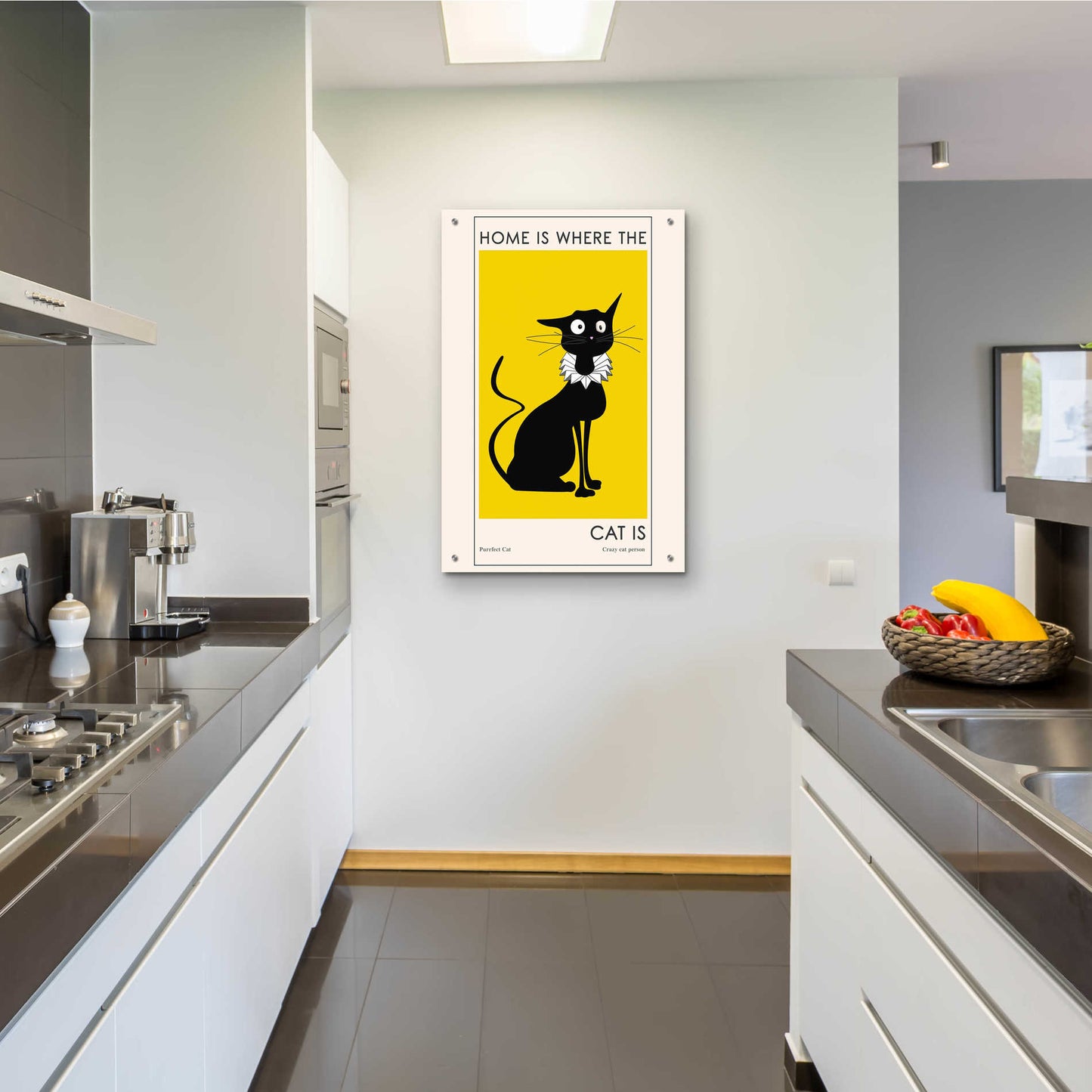 Epic Art 'Home Is where The Cat Is' by Ayse, Acrylic Glass Wall Art,24x36