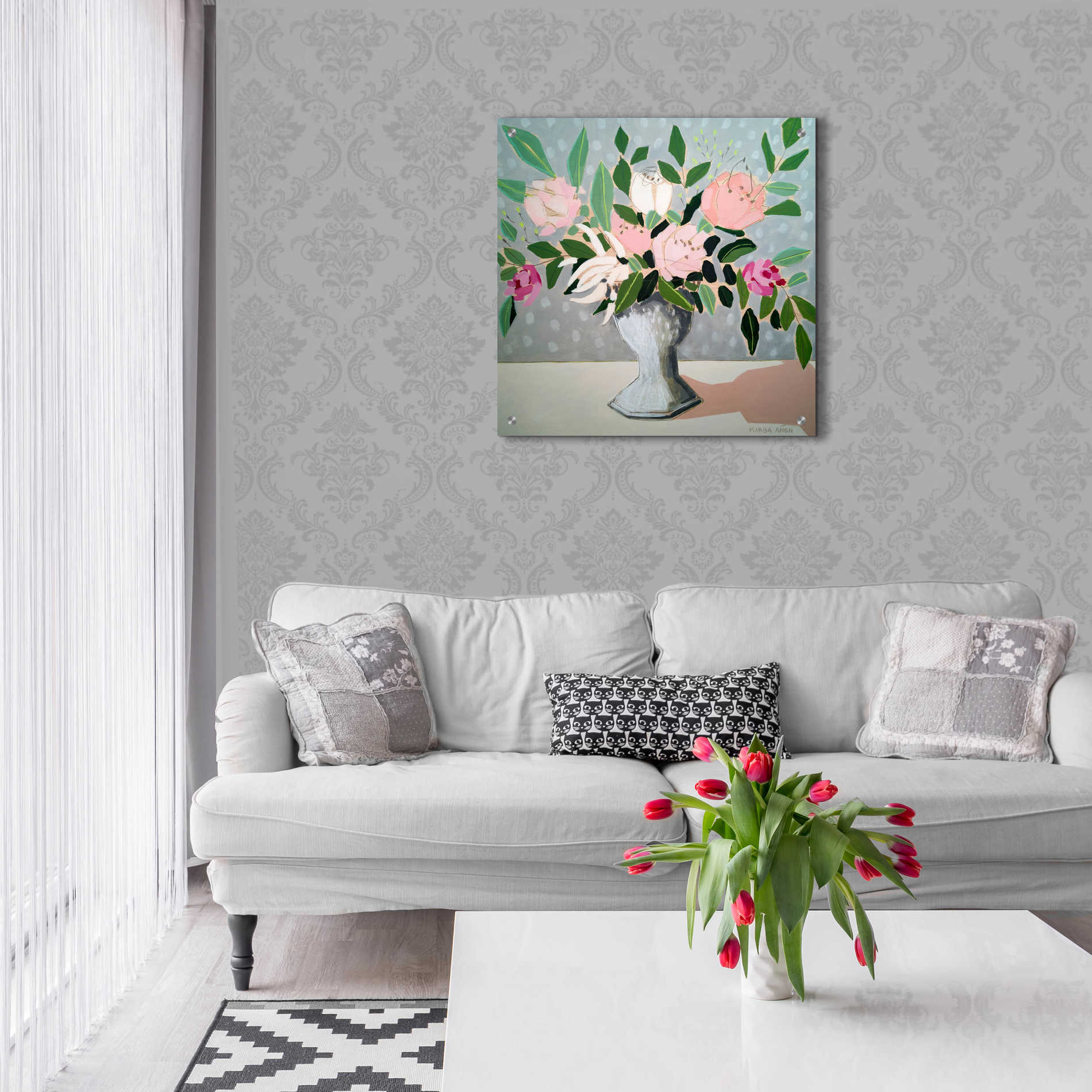 Epic Art 'Spring Florals 1' by Marisa Anon, Acrylic Glass Wall Art,24x24