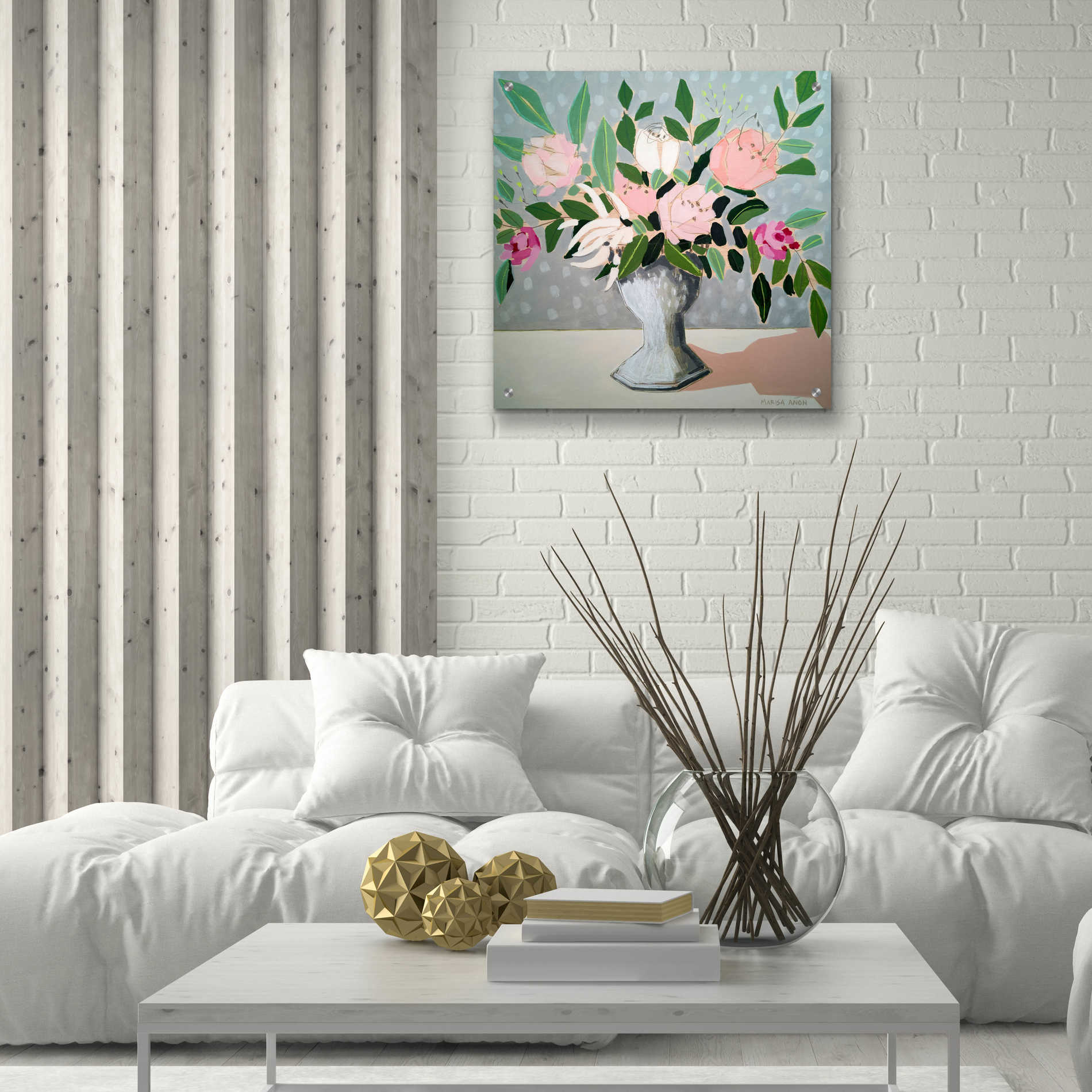 Epic Art 'Spring Florals 1' by Marisa Anon, Acrylic Glass Wall Art,24x24