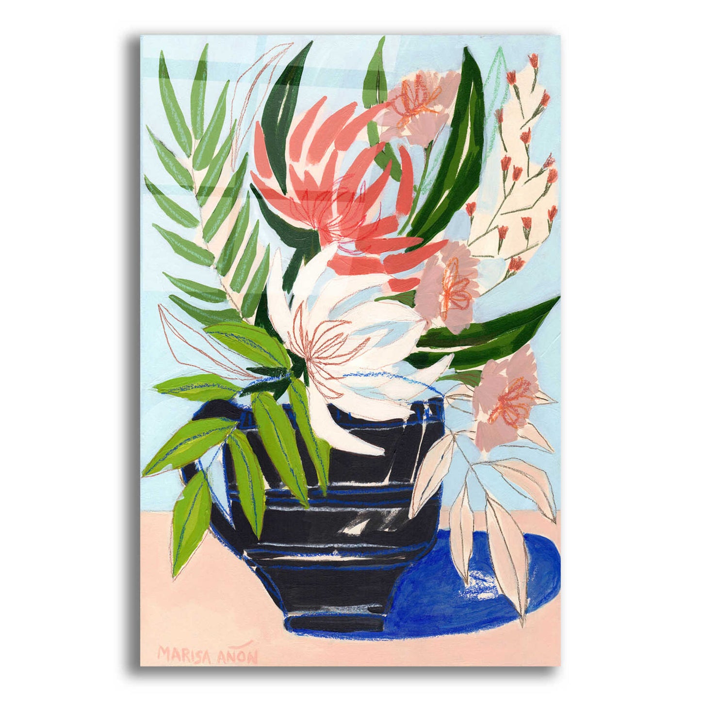 Epic Art 'Spring Florals 6' by Marisa Anon, Acrylic Glass Wall Art,12x16