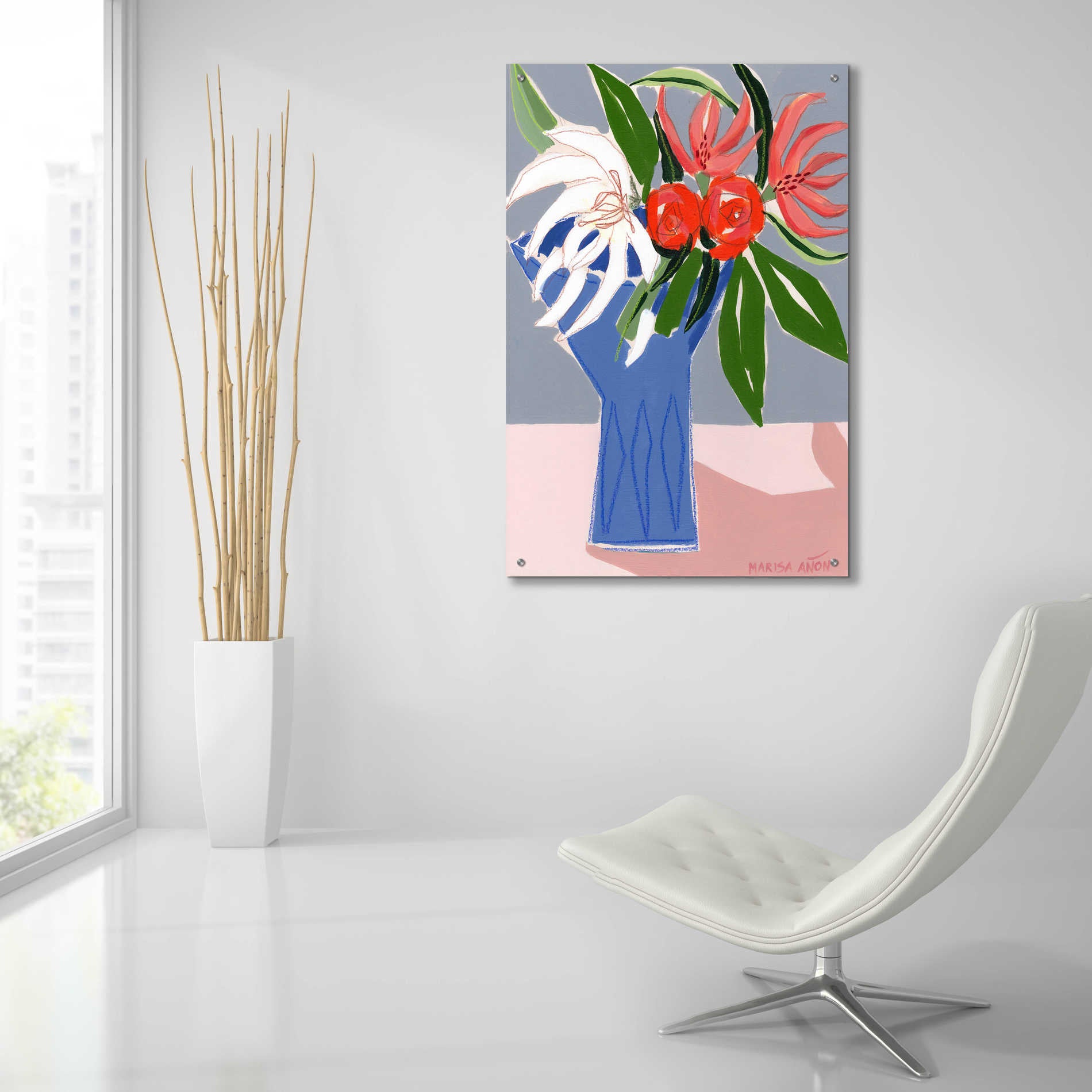 Epic Art 'Spring Florals 10' by Marisa Anon, Acrylic Glass Wall Art,24x36