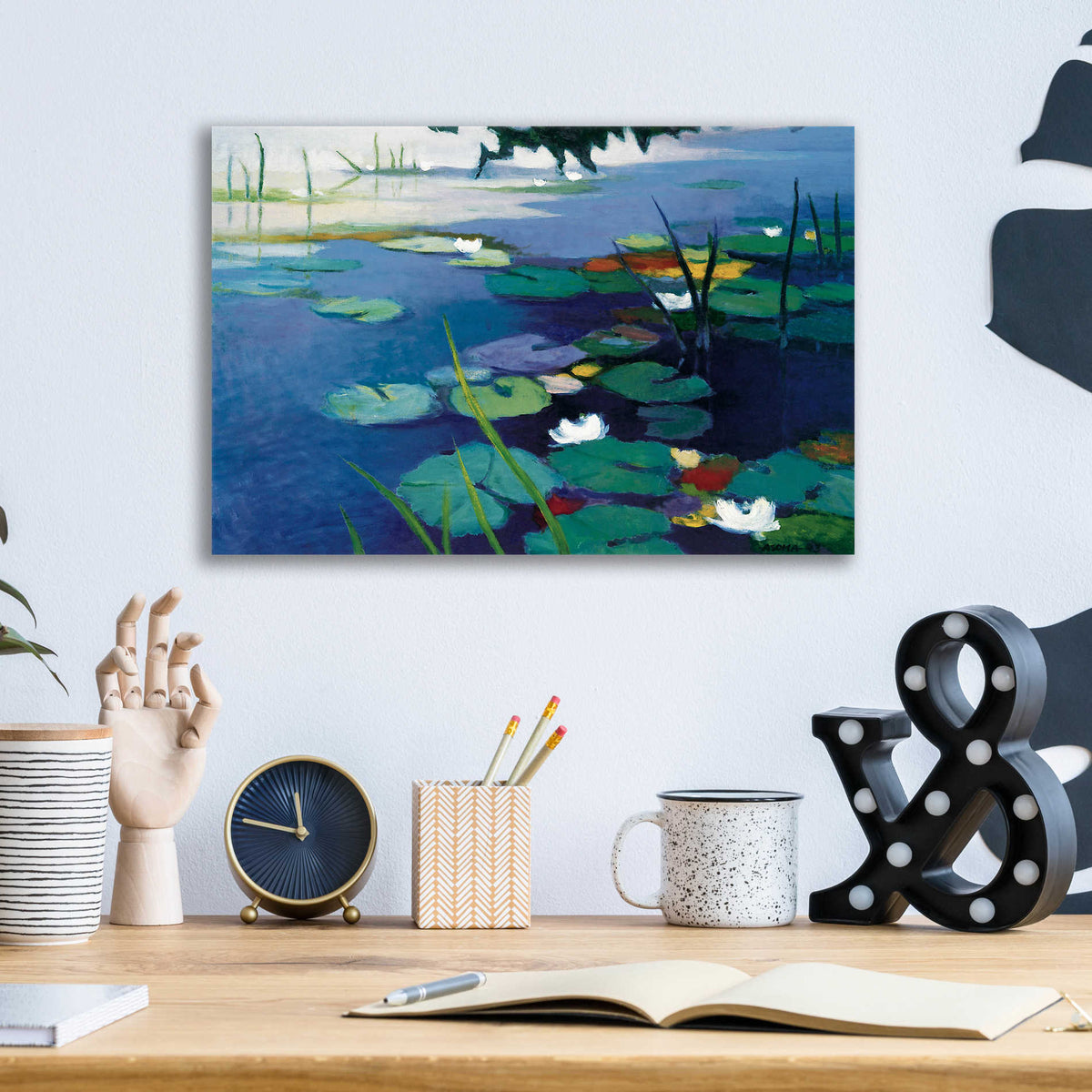 Epic Art 'Water Lilies' by Tadashi Asoma, Acrylic Glass Wall Art,16x12
