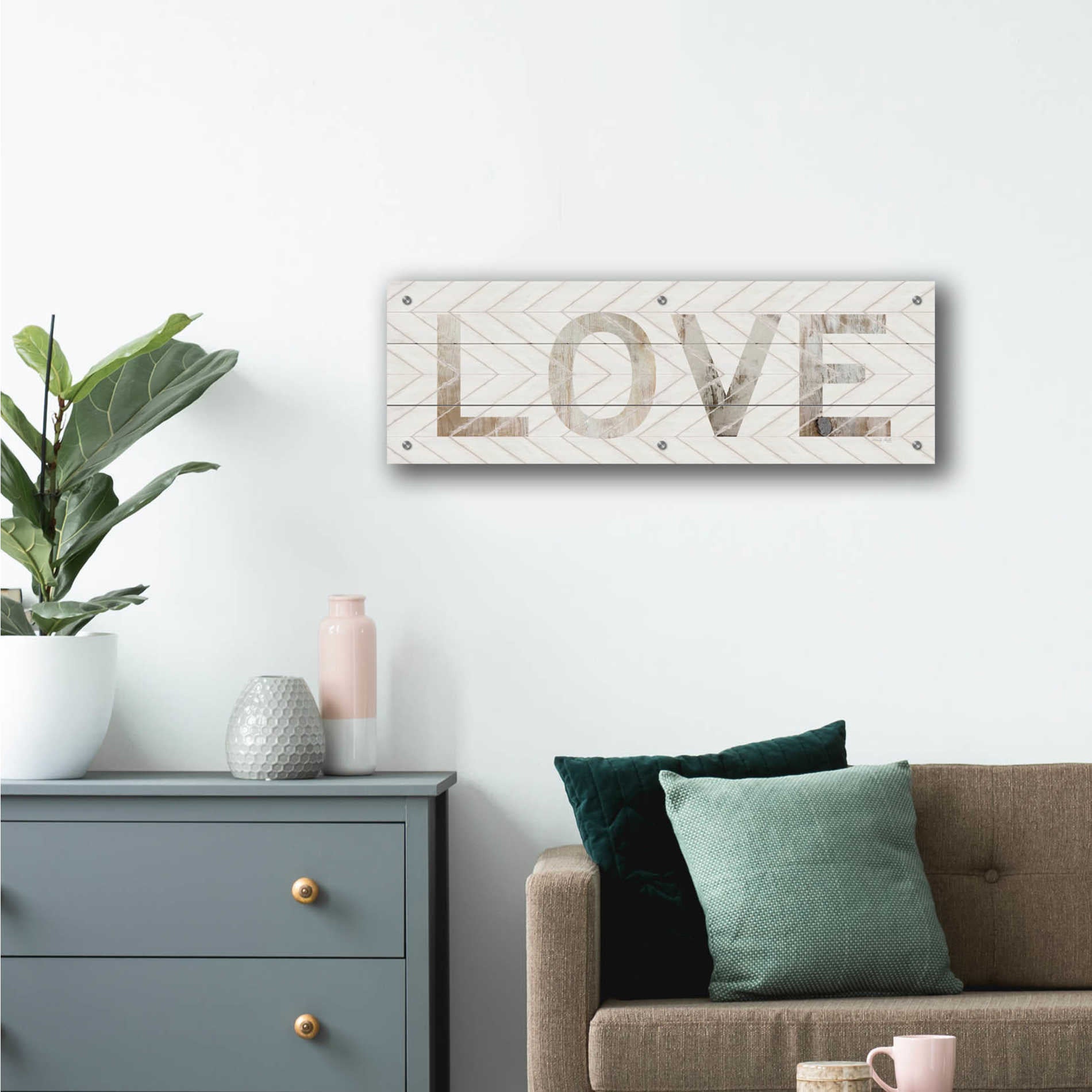 Epic Art 'Love Chevron' by Cindy Jacobs, Acrylic Glass Wall Art,36x12