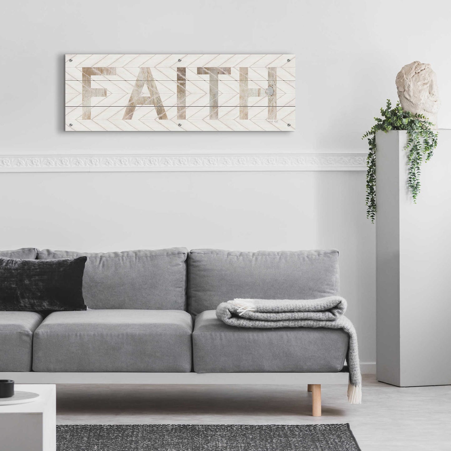 Epic Art 'Faith Chevron' by Cindy Jacobs, Acrylic Glass Wall Art,48x16