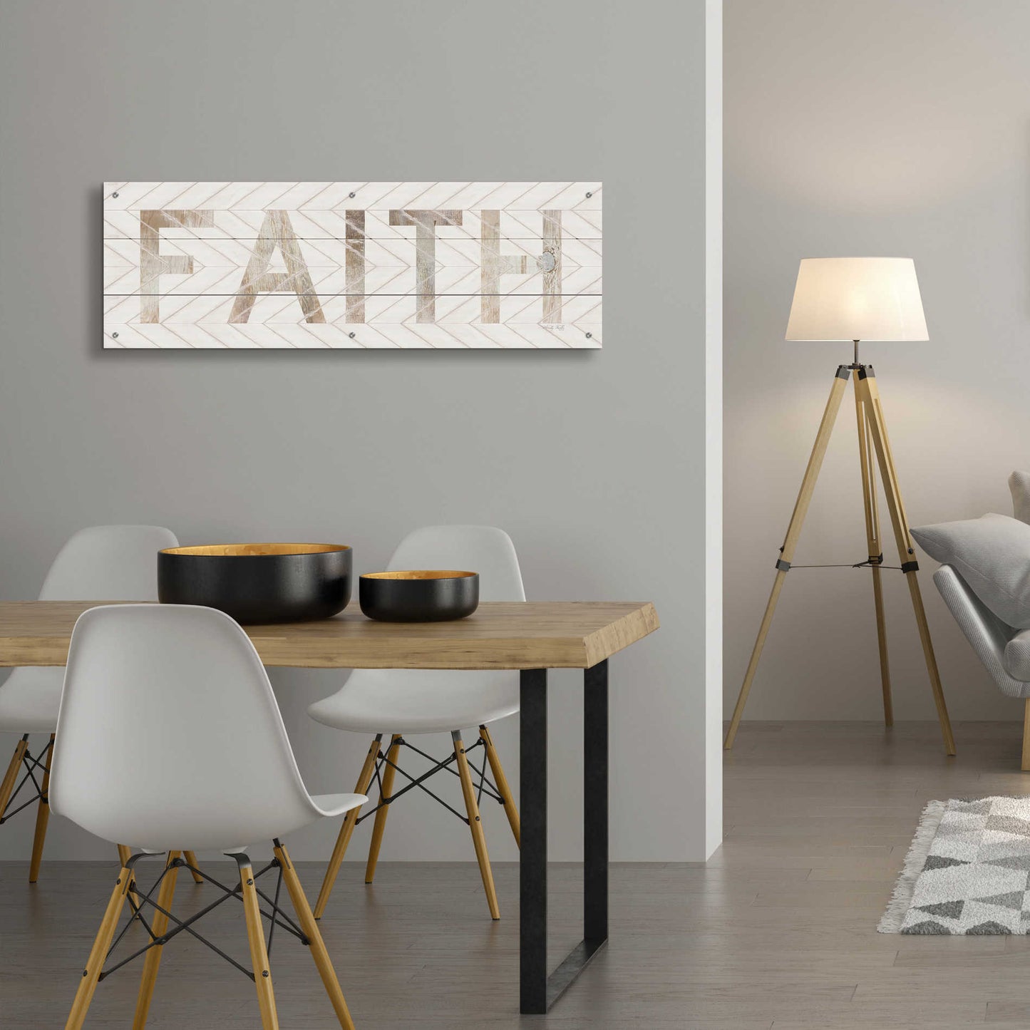 Epic Art 'Faith Chevron' by Cindy Jacobs, Acrylic Glass Wall Art,48x16