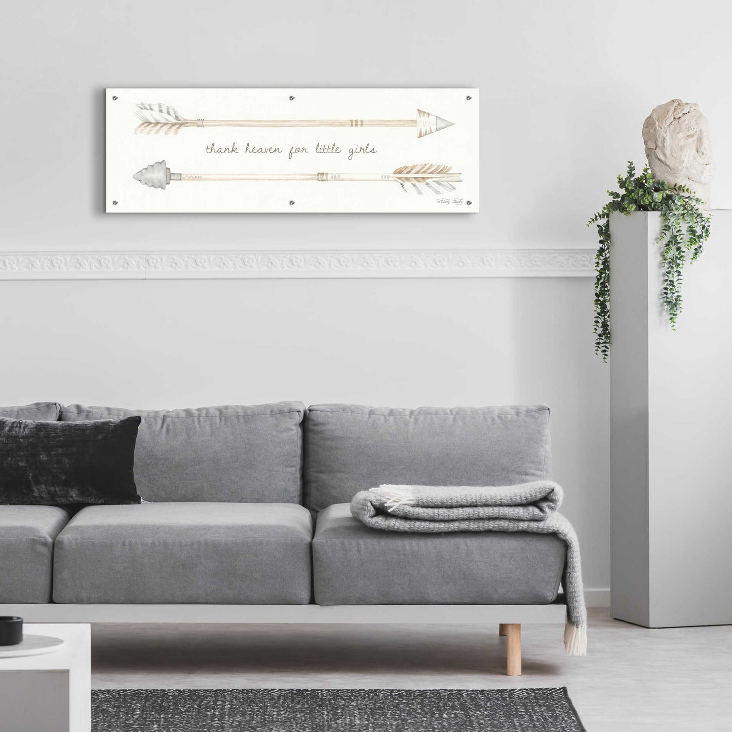 Epic Art 'Arrows - Thank Heaven for Little Girls' by Cindy Jacobs, Acrylic Glass Wall Art,48x16