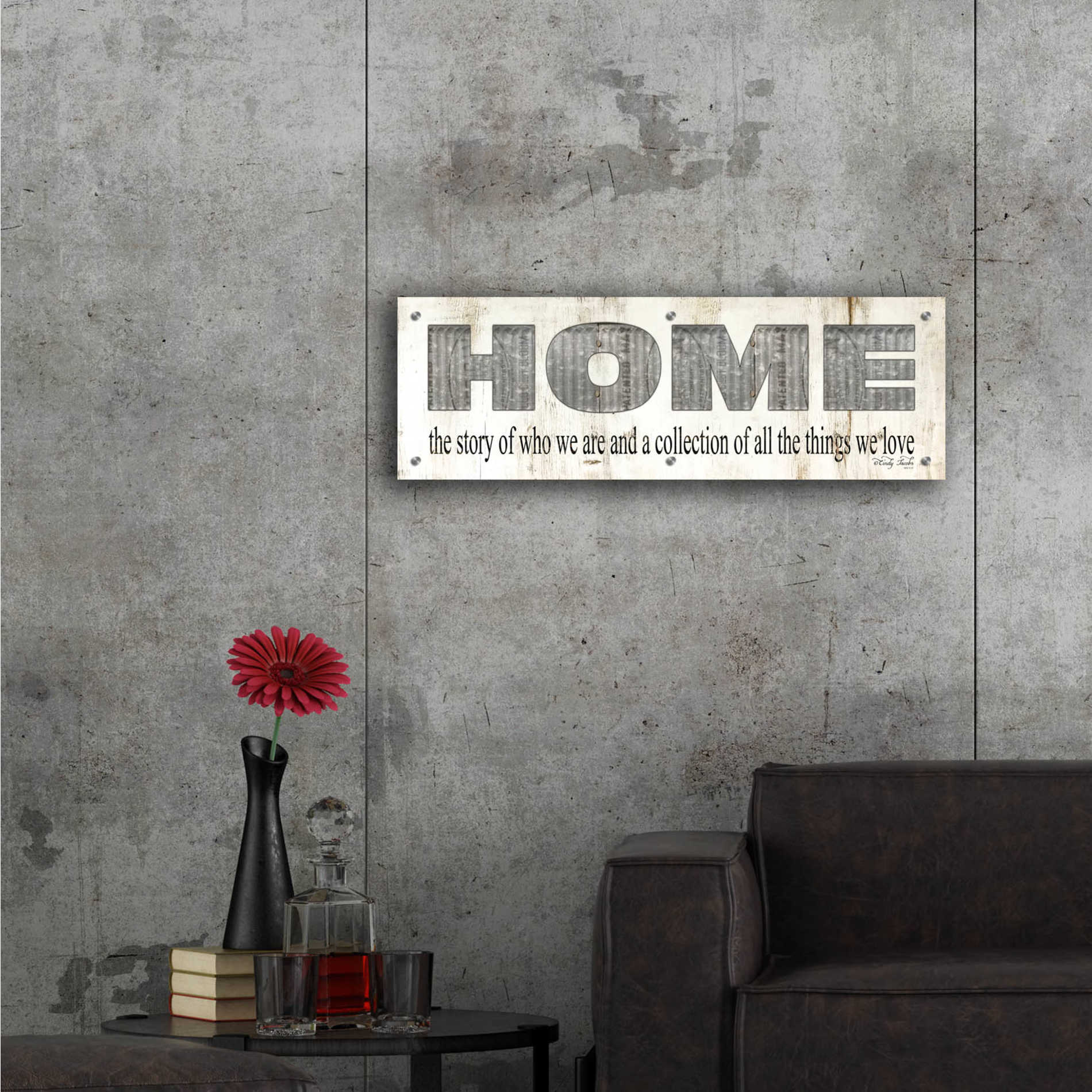 Epic Art 'Home - A Story of Who We Are Sign' by Cindy Jacobs, Acrylic Glass Wall Art,36x12