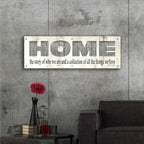 Epic Art 'Home - A Story of Who We Are Sign' by Cindy Jacobs, Acrylic Glass Wall Art,48x16