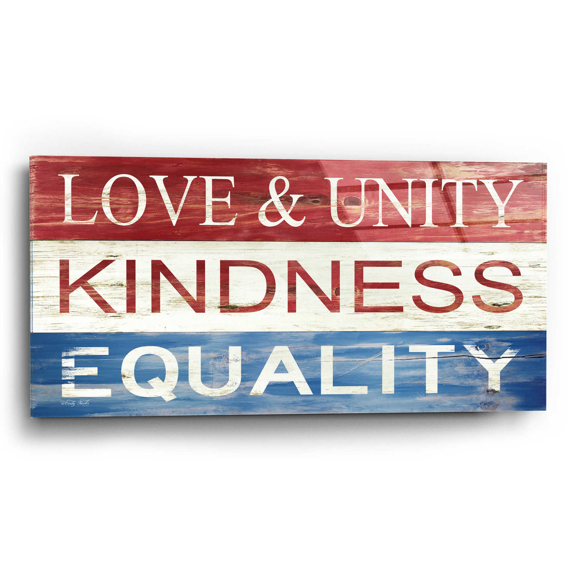 Epic Art 'Love & Unity' by Cindy Jacobs, Acrylic Glass Wall Art,24x12