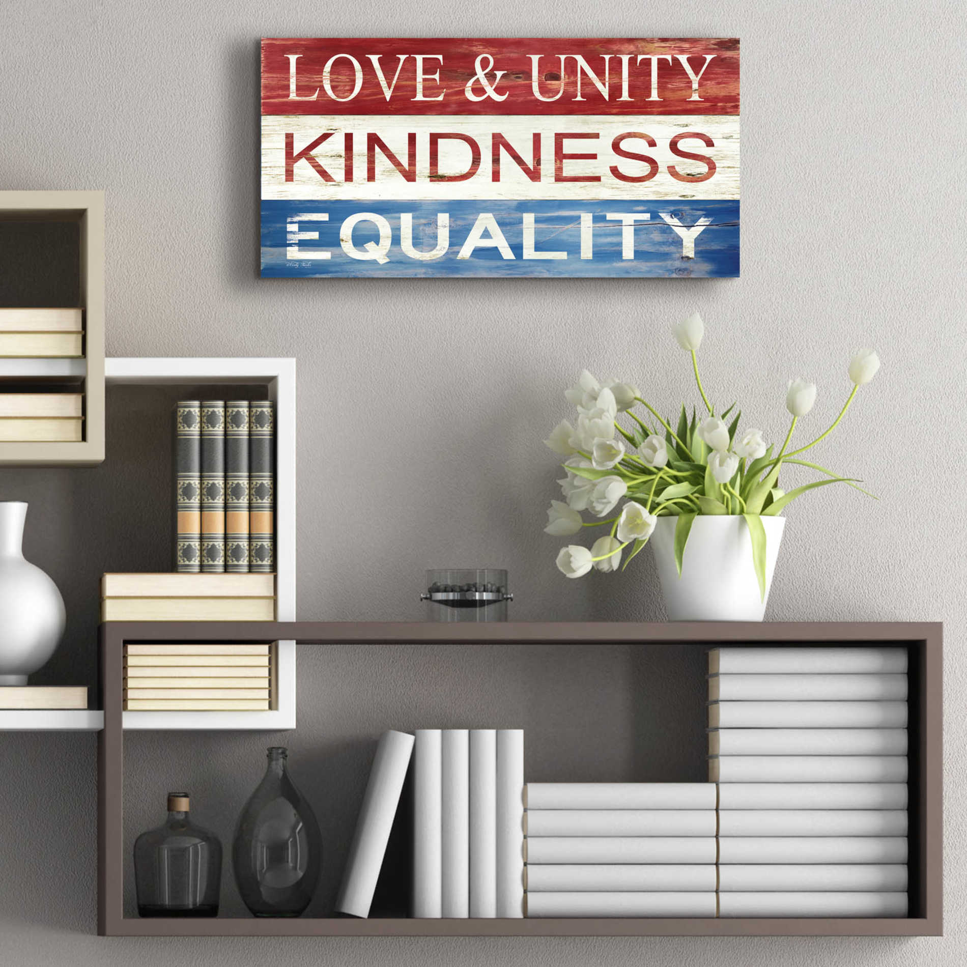 Epic Art 'Love & Unity' by Cindy Jacobs, Acrylic Glass Wall Art,24x12