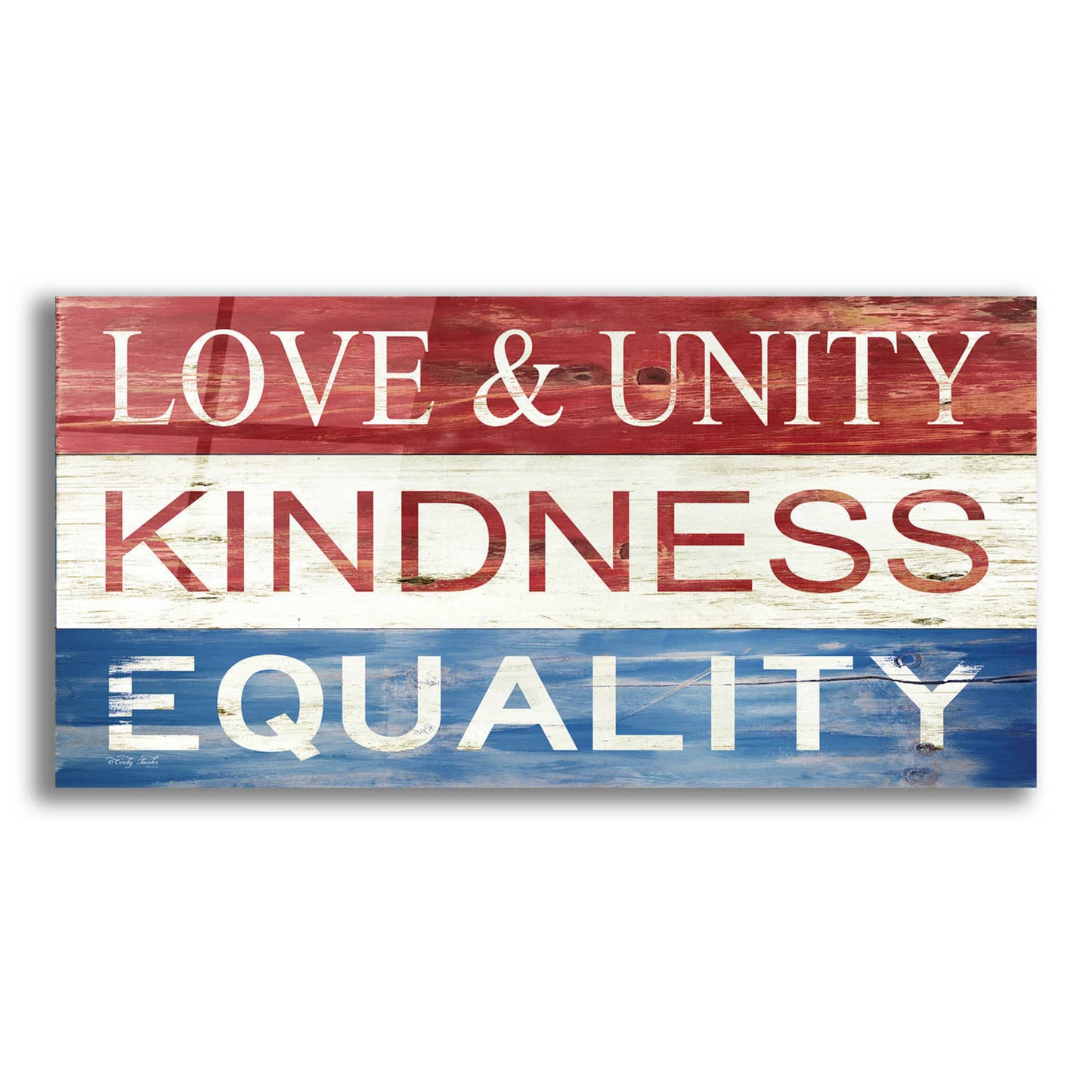 Epic Art 'Love & Unity' by Cindy Jacobs, Acrylic Glass Wall Art,24x12