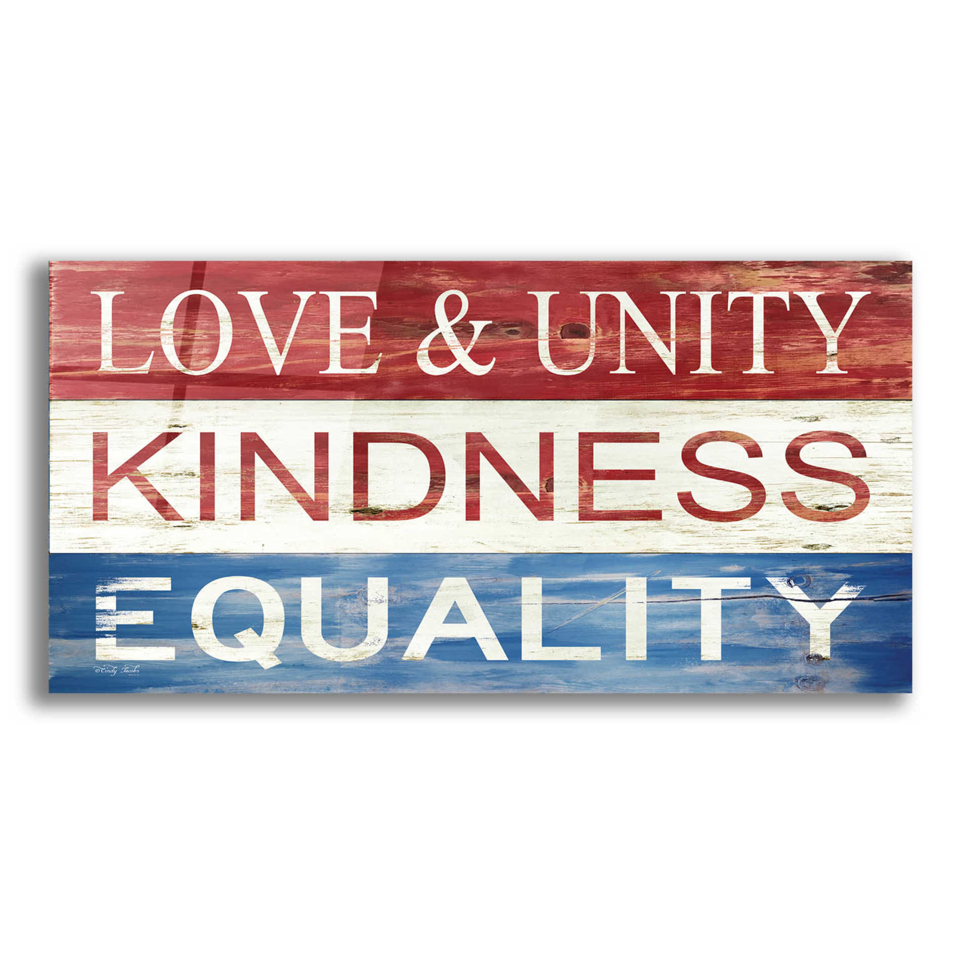 Epic Art 'Love & Unity' by Cindy Jacobs, Acrylic Glass Wall Art,24x12