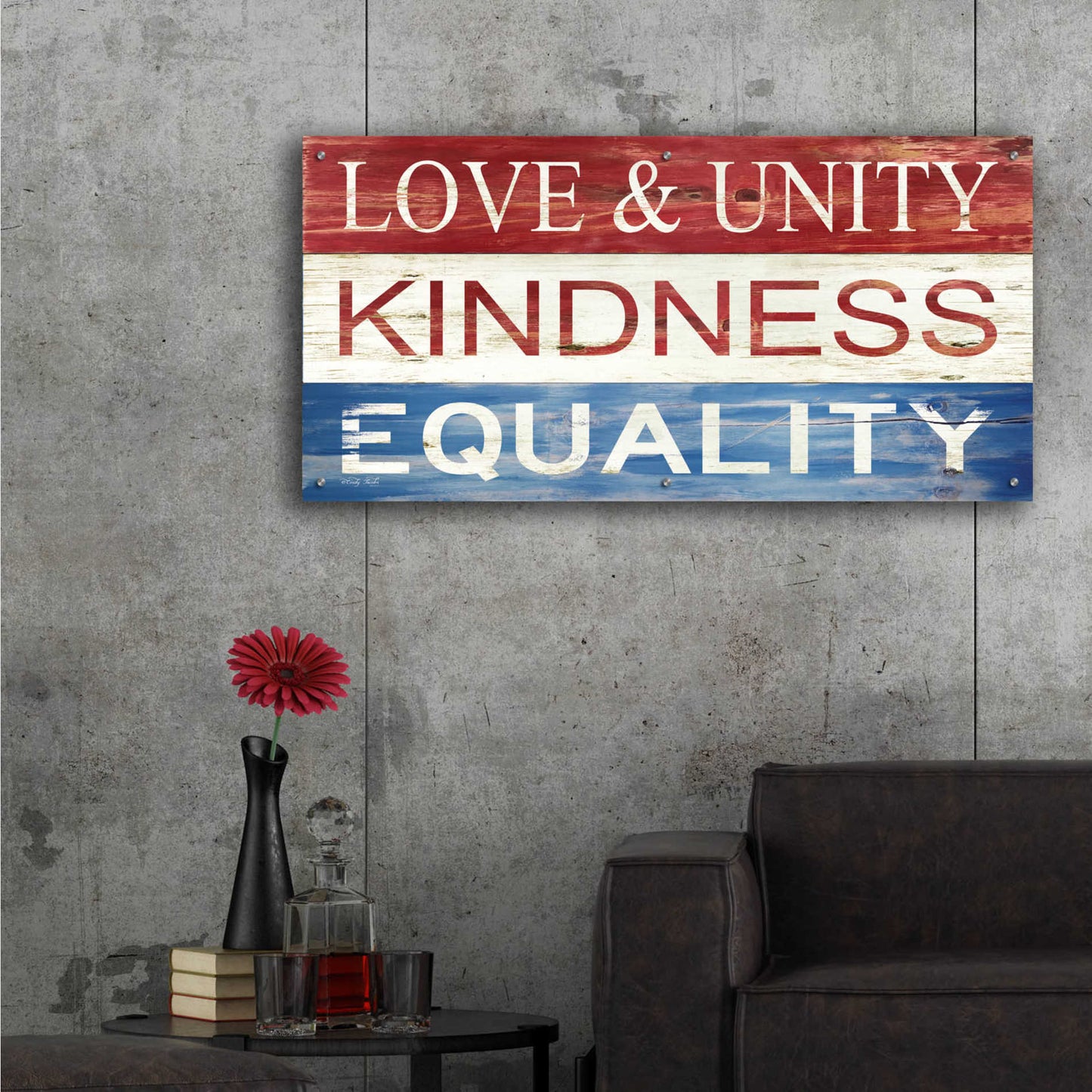 Epic Art 'Love & Unity' by Cindy Jacobs, Acrylic Glass Wall Art,48x24