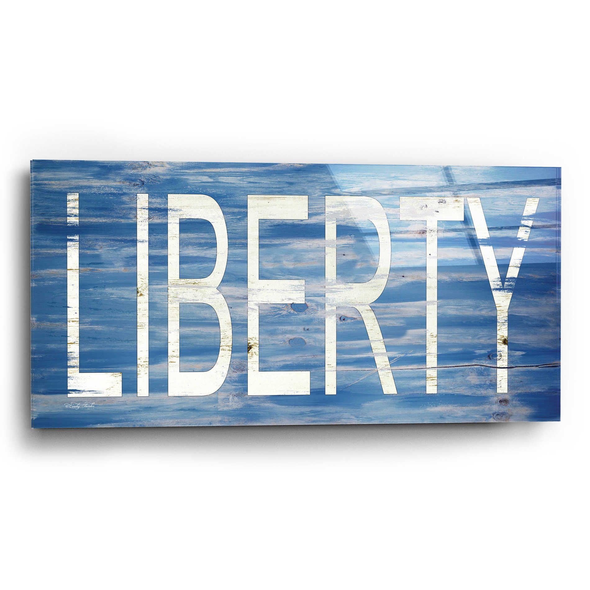 Epic Art 'Liberty' by Cindy Jacobs, Acrylic Glass Wall Art,24x12