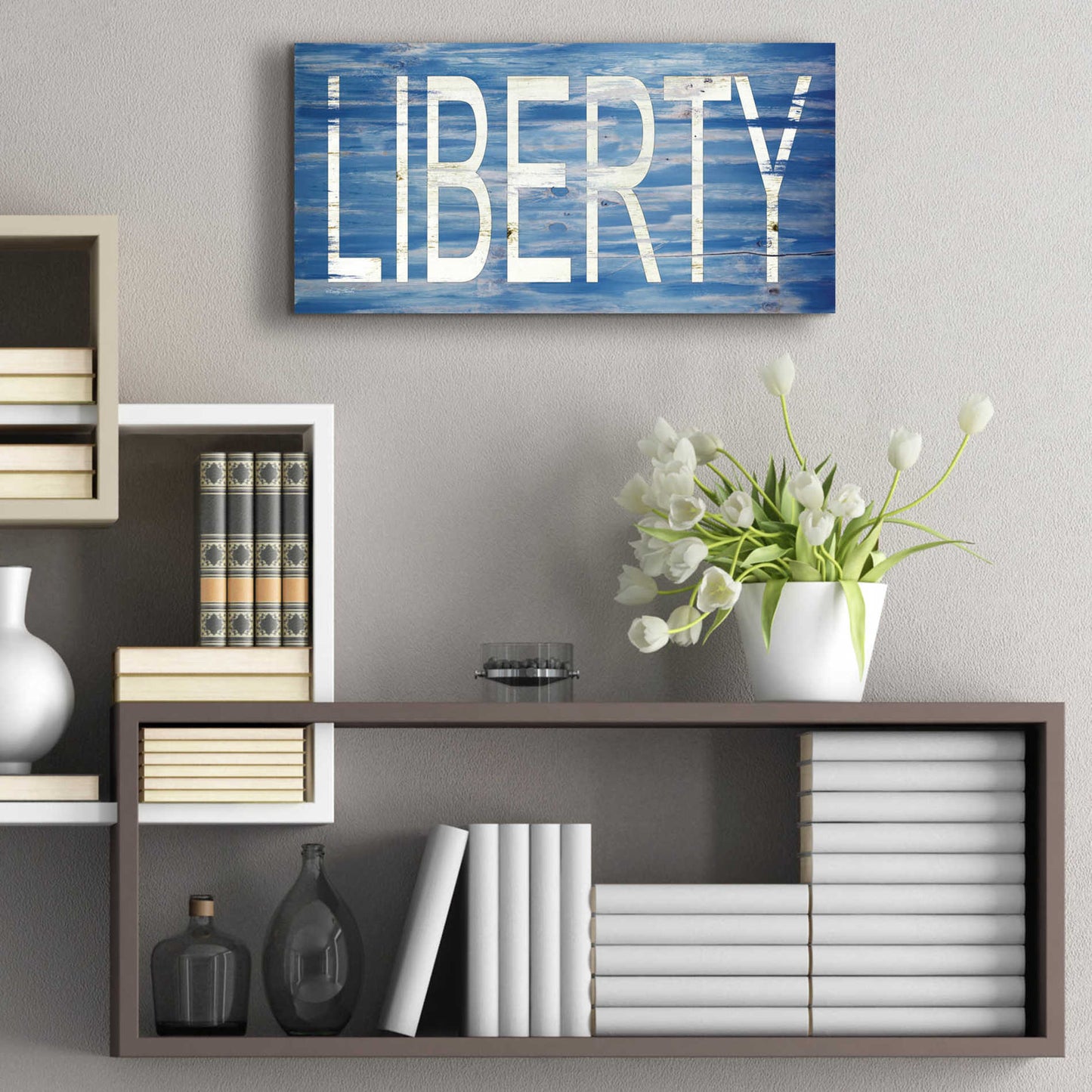 Epic Art 'Liberty' by Cindy Jacobs, Acrylic Glass Wall Art,24x12