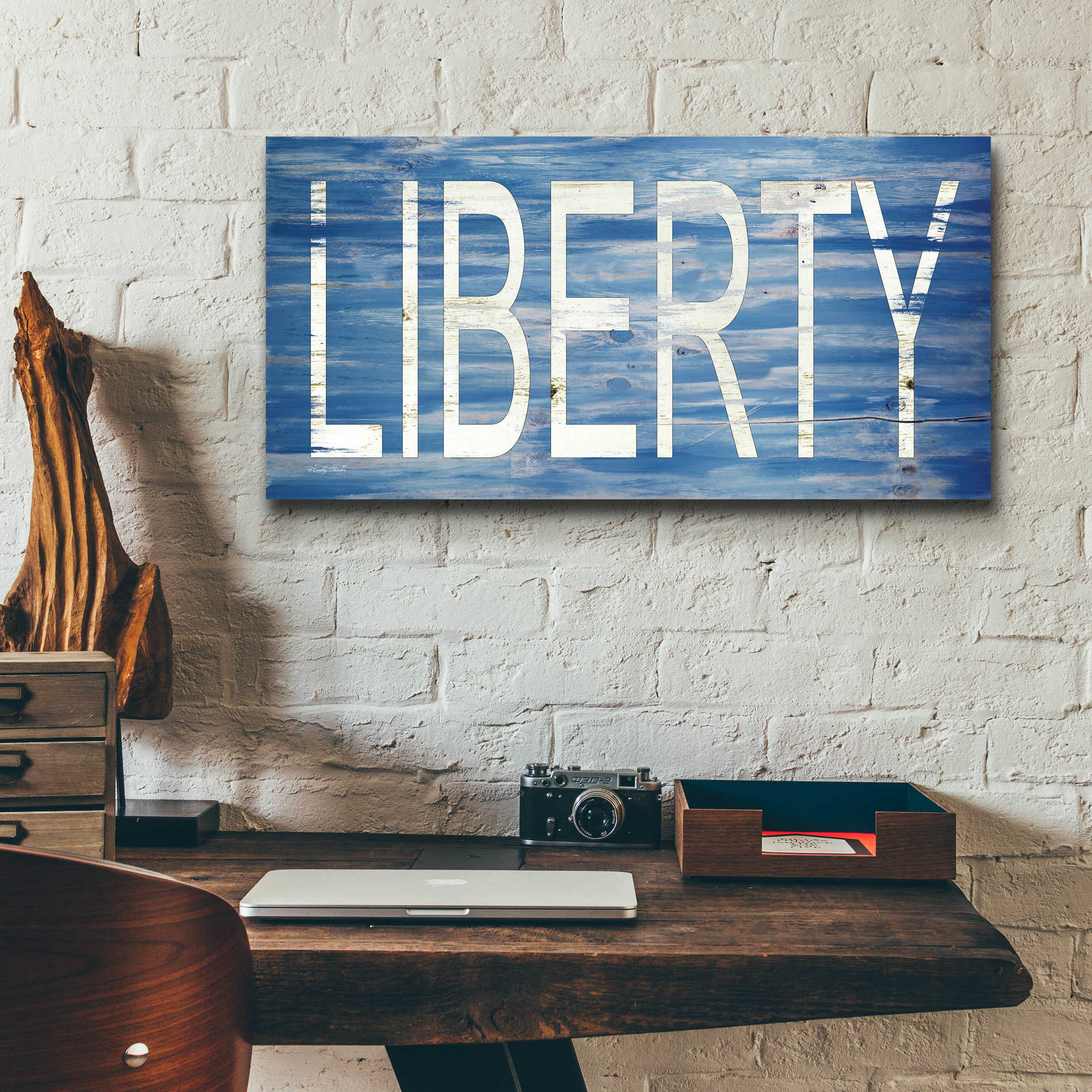 Epic Art 'Liberty' by Cindy Jacobs, Acrylic Glass Wall Art,24x12