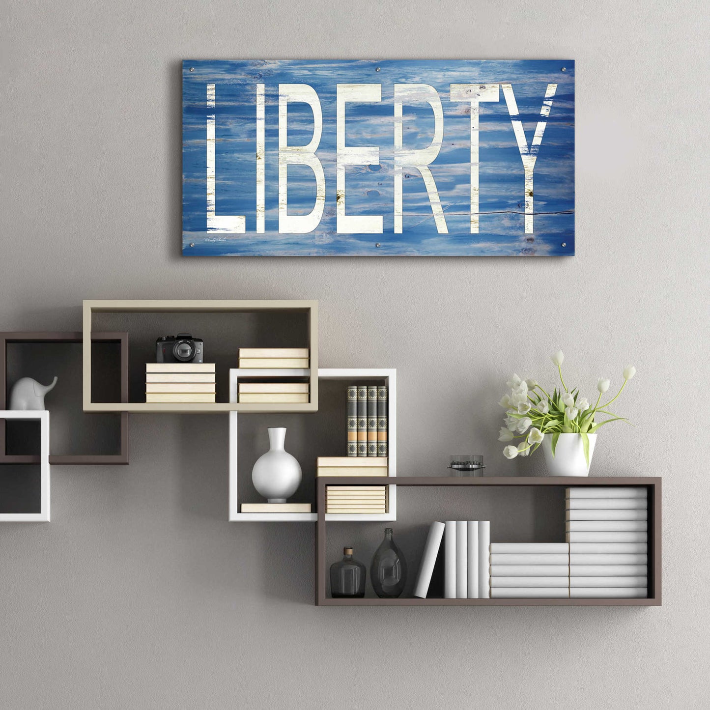 Epic Art 'Liberty' by Cindy Jacobs, Acrylic Glass Wall Art,48x24